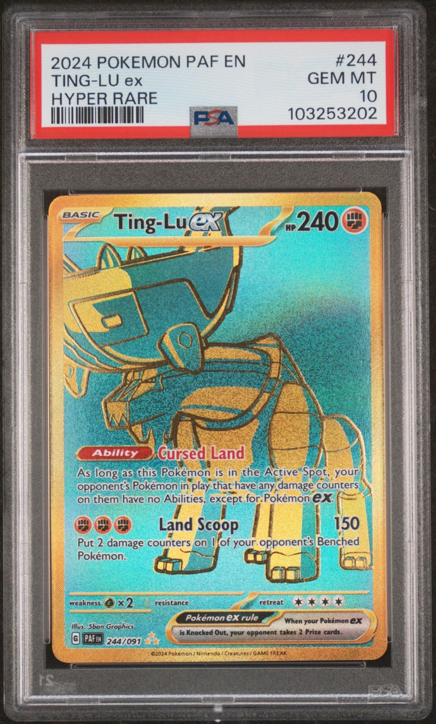2024 Pokemon Paf En-paldean Fates 244 Ting-lu Ex Hyper Rare PSA