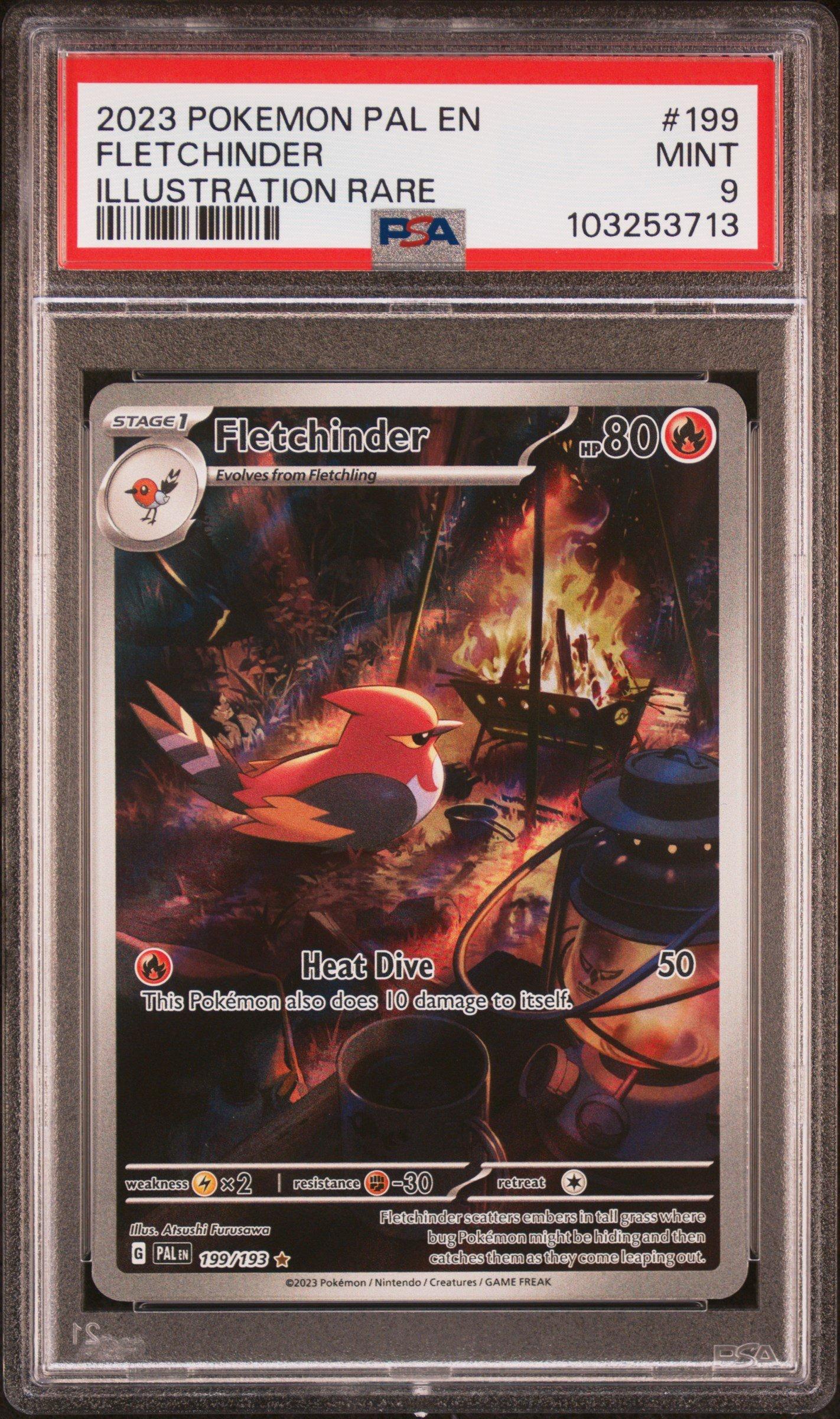 2023 Pokemon Pal En-paldea Evolved 199 Fletchinder Illustration Rare PSA 9  Graded Card | GameStop