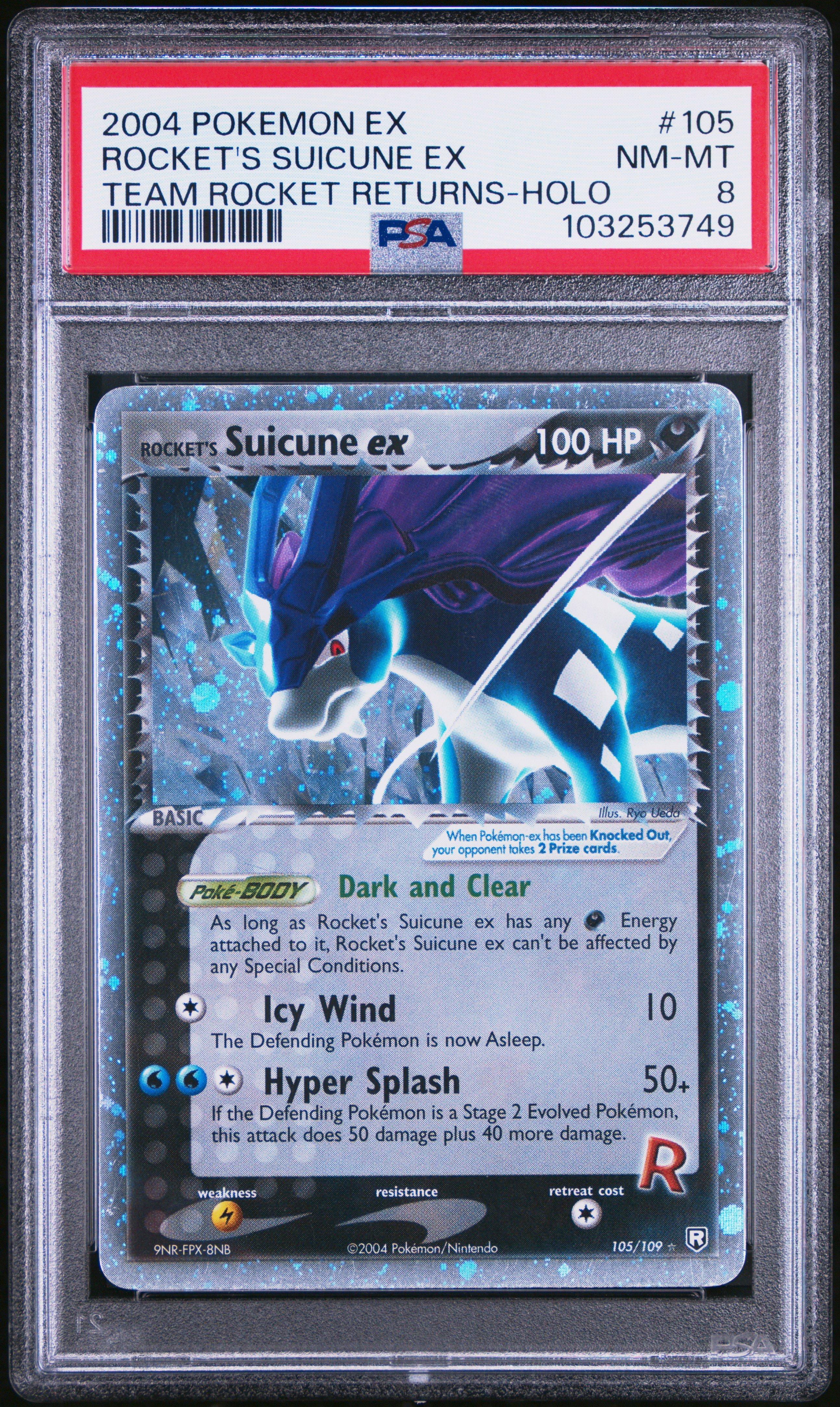 2004 Pokemon Ex Team Rocket Returns 105 Rocket's Suicune Ex-holo PSA