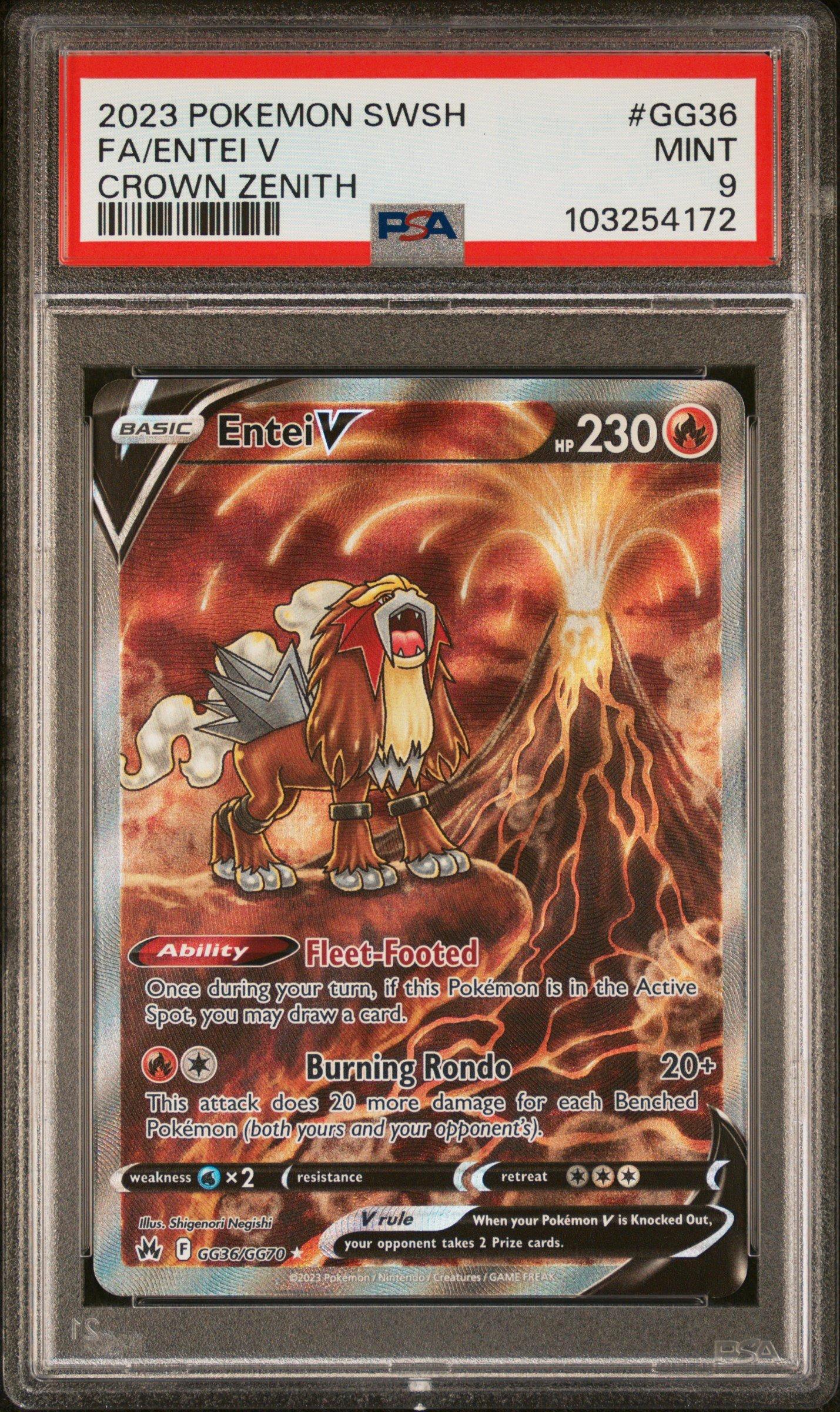 2023 Pokemon Sword And Shield Crown Zenith Gg36 Full Art/entei V PSA
