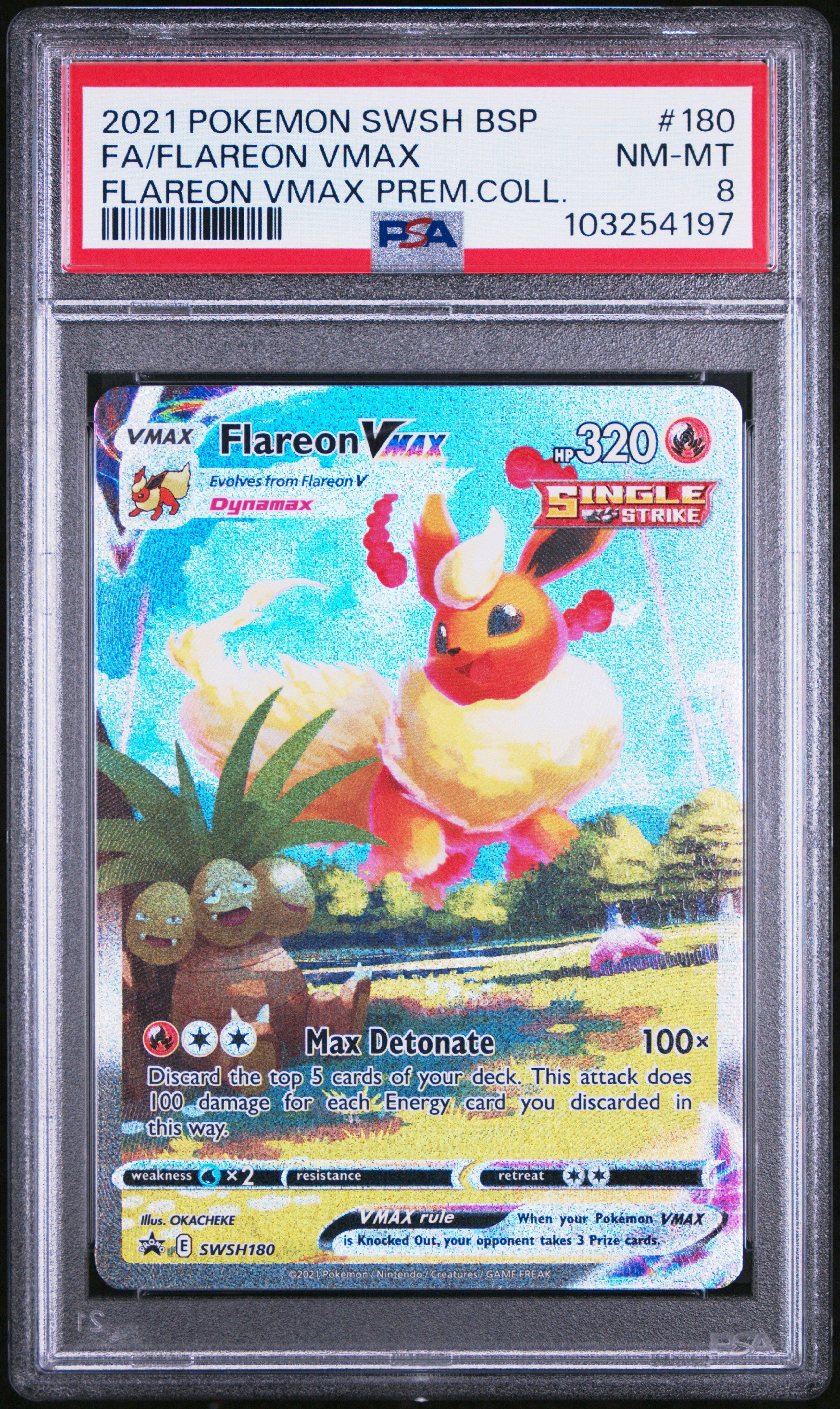 2021 Pokemon Swsh Black Star Promo 180 Full Art/flareon Vmax Flareon Vmax Premium Collection PSA