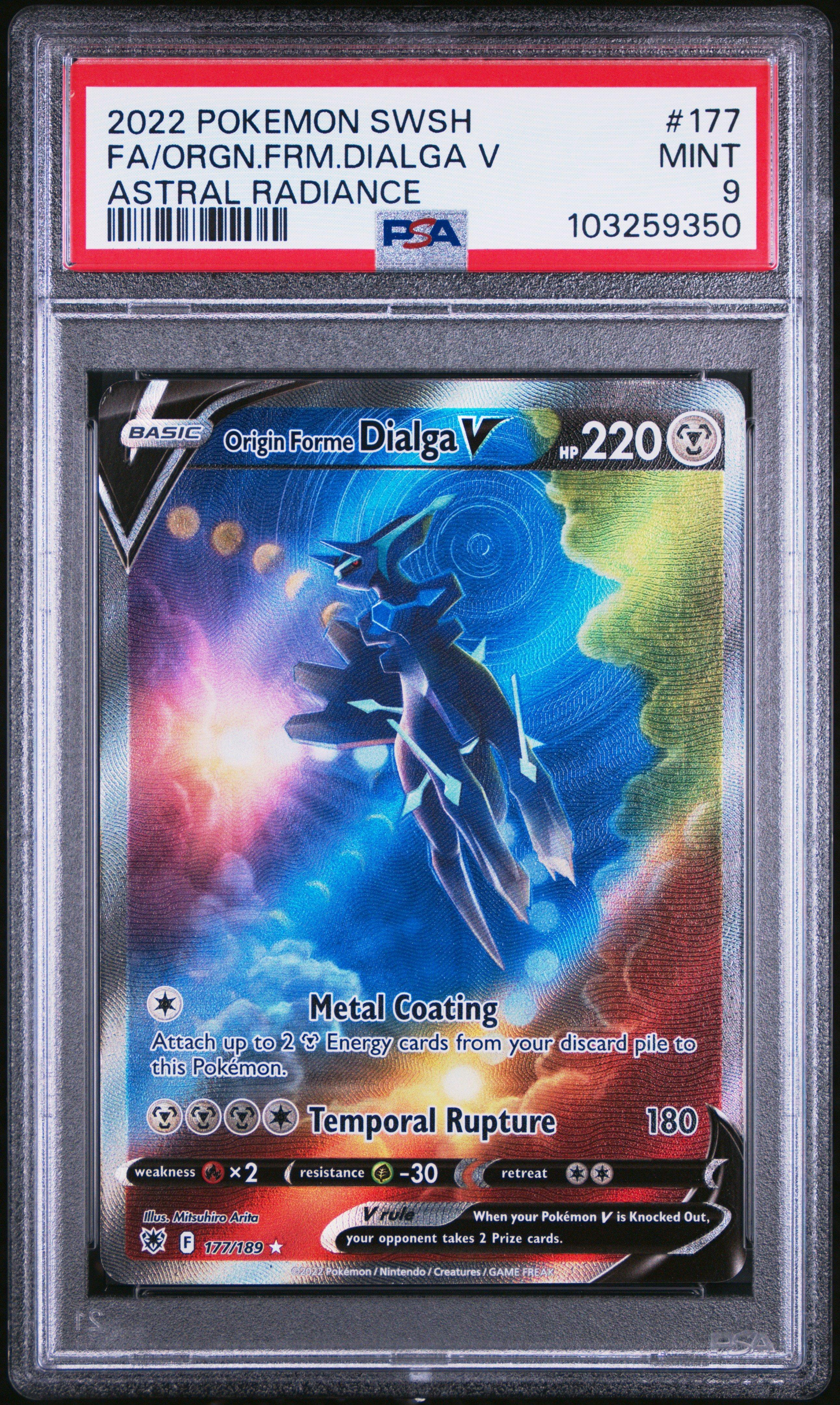 2022 Pokemon Sword & Shield Astral Radiance 177 Full Art/origin Forme Dialga V PSA