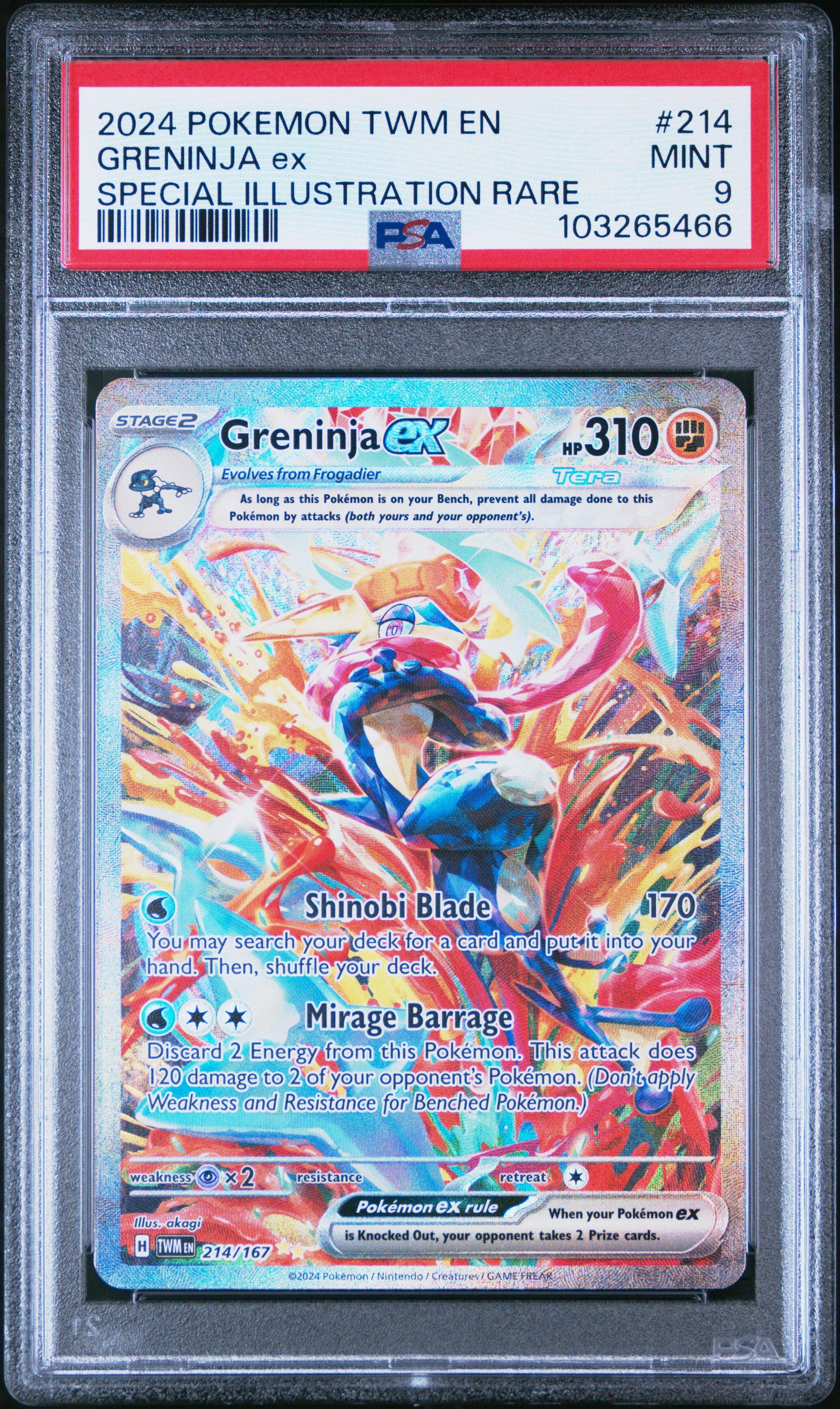 2024 Pokemon Twm En-twilight Masquerade 214 Greninja Ex Special Illustration Rare PSA