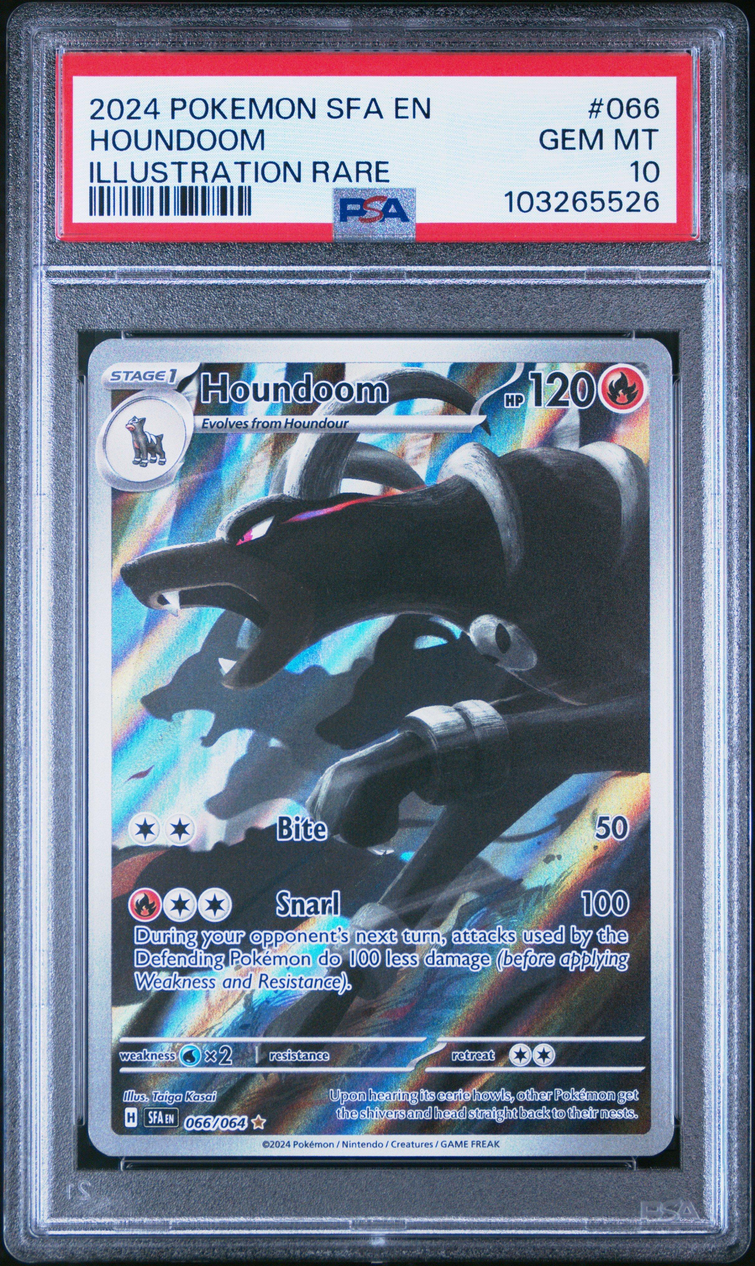 2024 Pokemon Sfa En-shrouded Fable 066 Houndoom Illustration Rare PSA