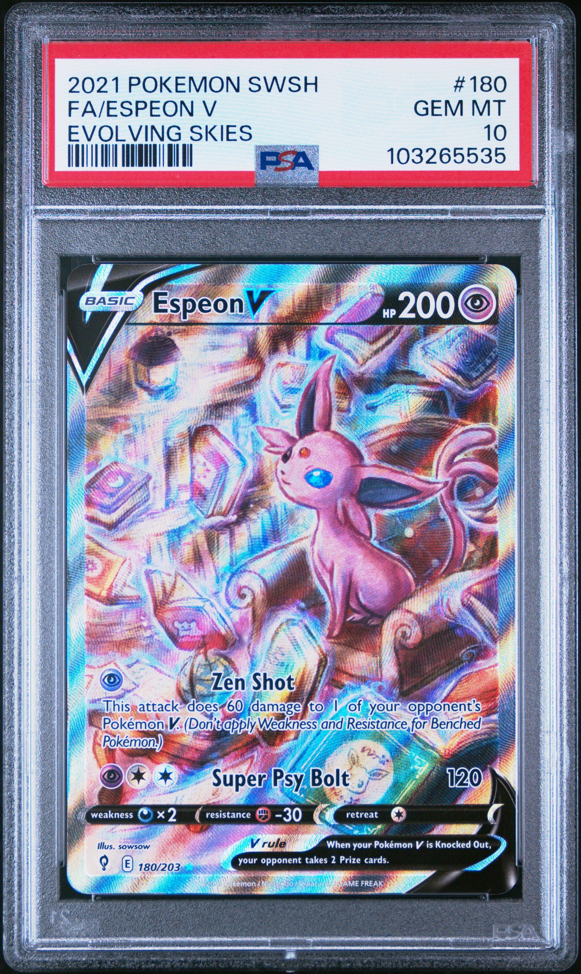 2021 Pokemon Sword & Shield Evolving Skies Full Art/espeon V PSA