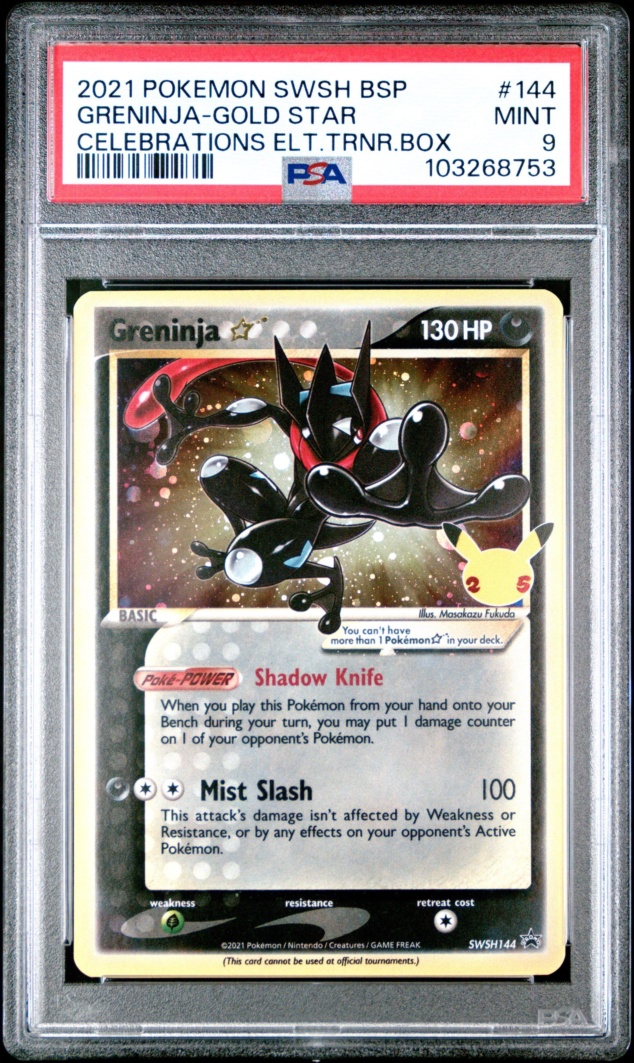 2021 Pokemon Swsh Black Star Promo 144 Greninja-gold Star Celebrations Elite Trainer Box PSA