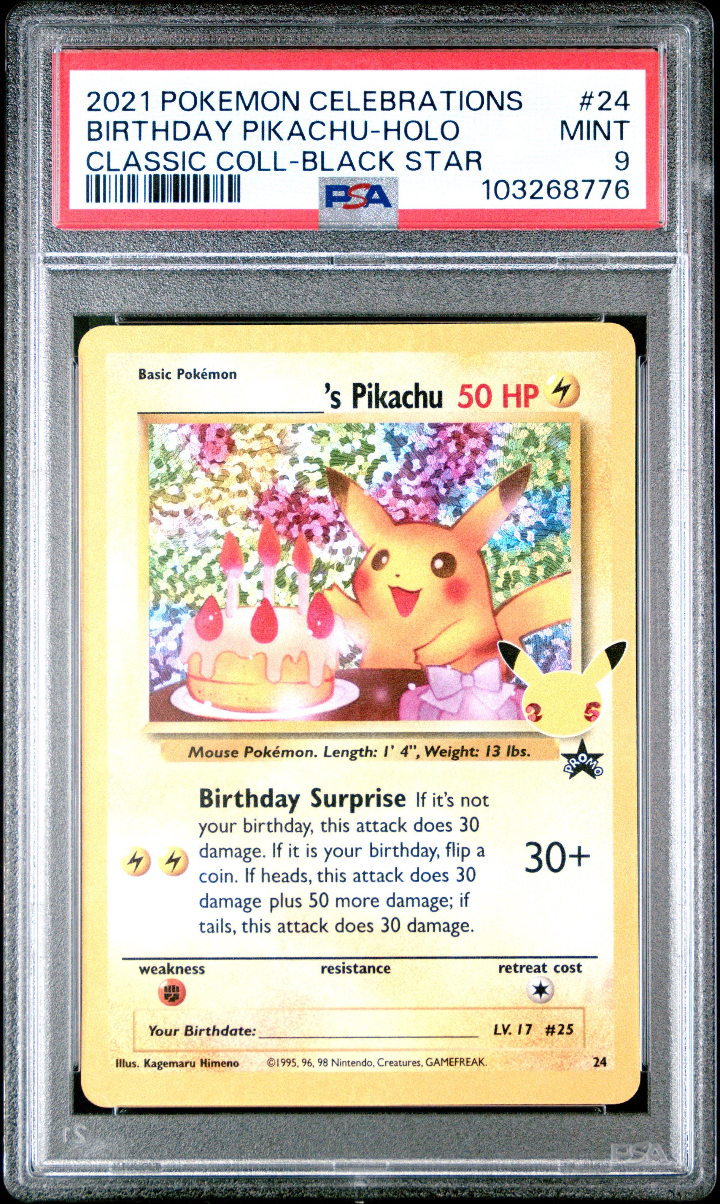 2021 Pokemon Celebrations Classic Collection 24 Birthday Pikachu-holo PSA