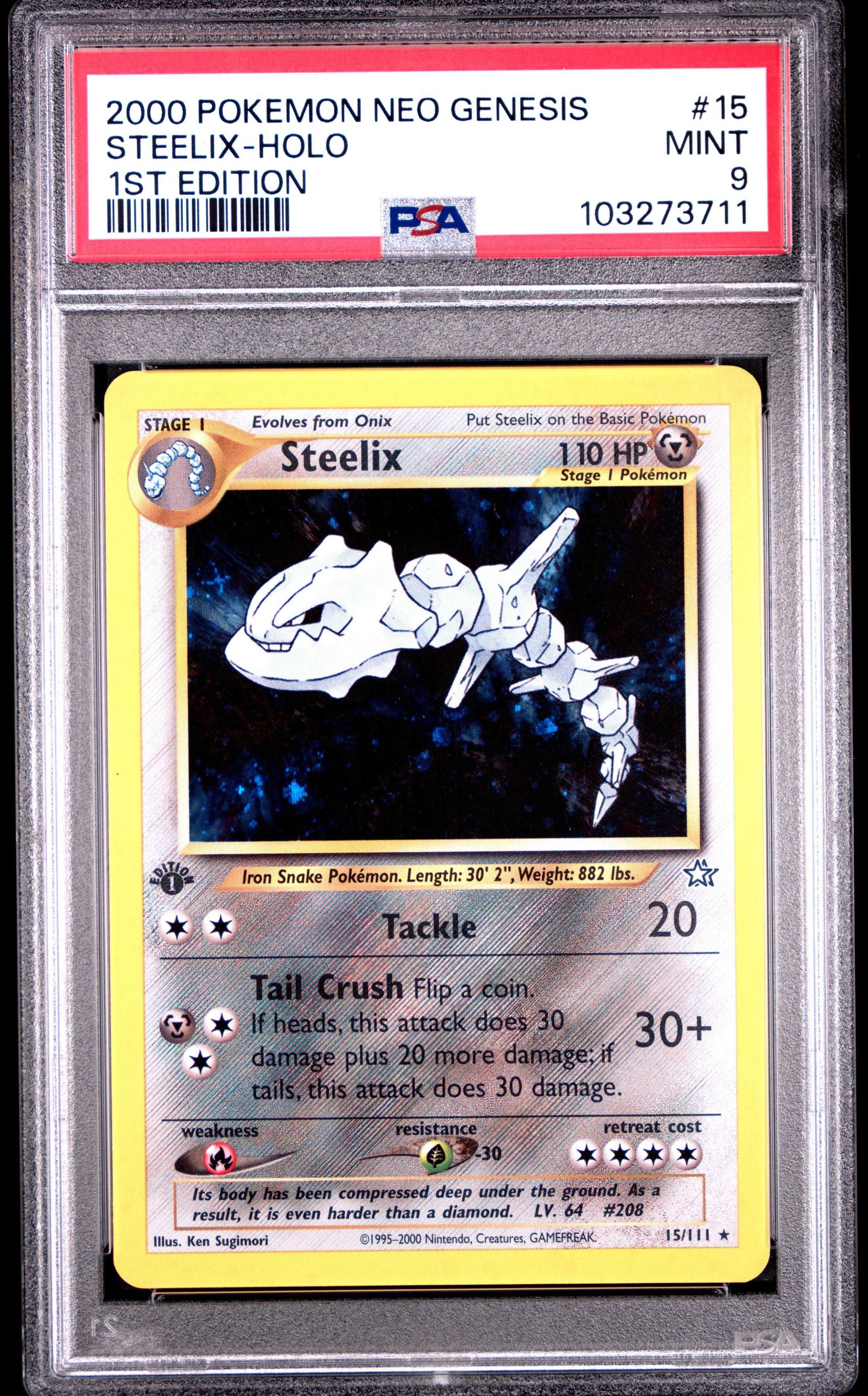 2000 Pokemon Neo Genesis 1st Edition 15 Steelix-holo PSA