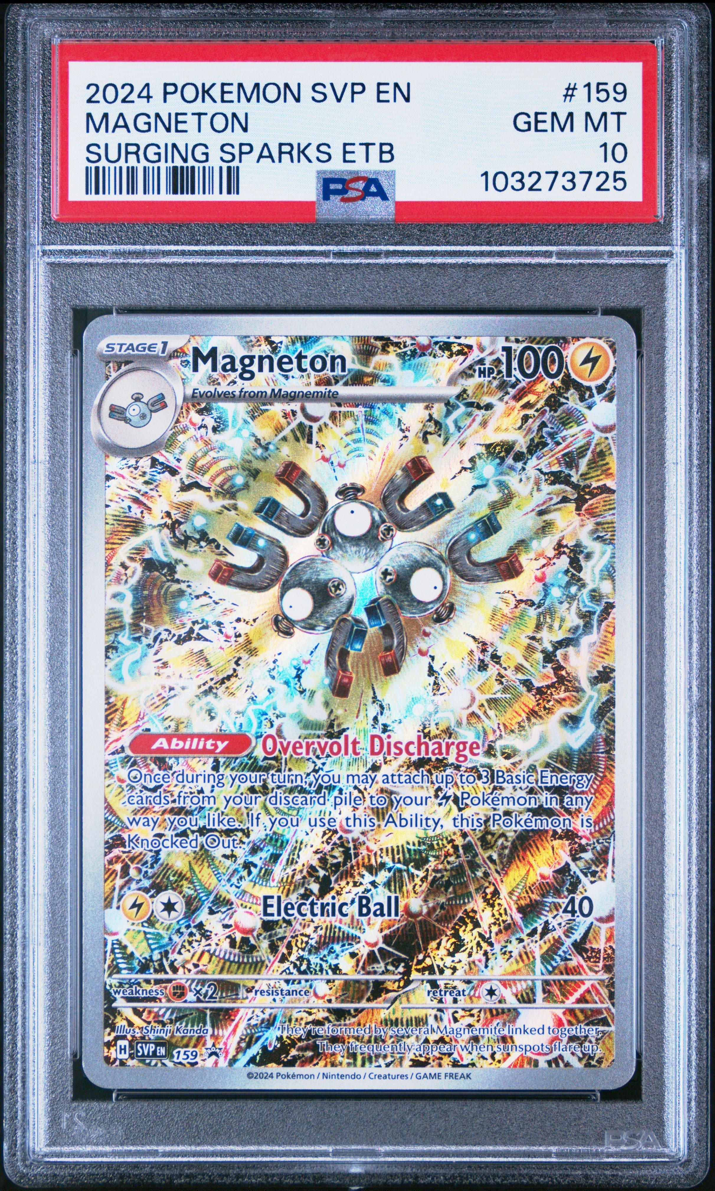2024 Pokemon Svp En-sv Black Star Promo 159 Magneton Surging Sparks Elite Trainer Box PSA
