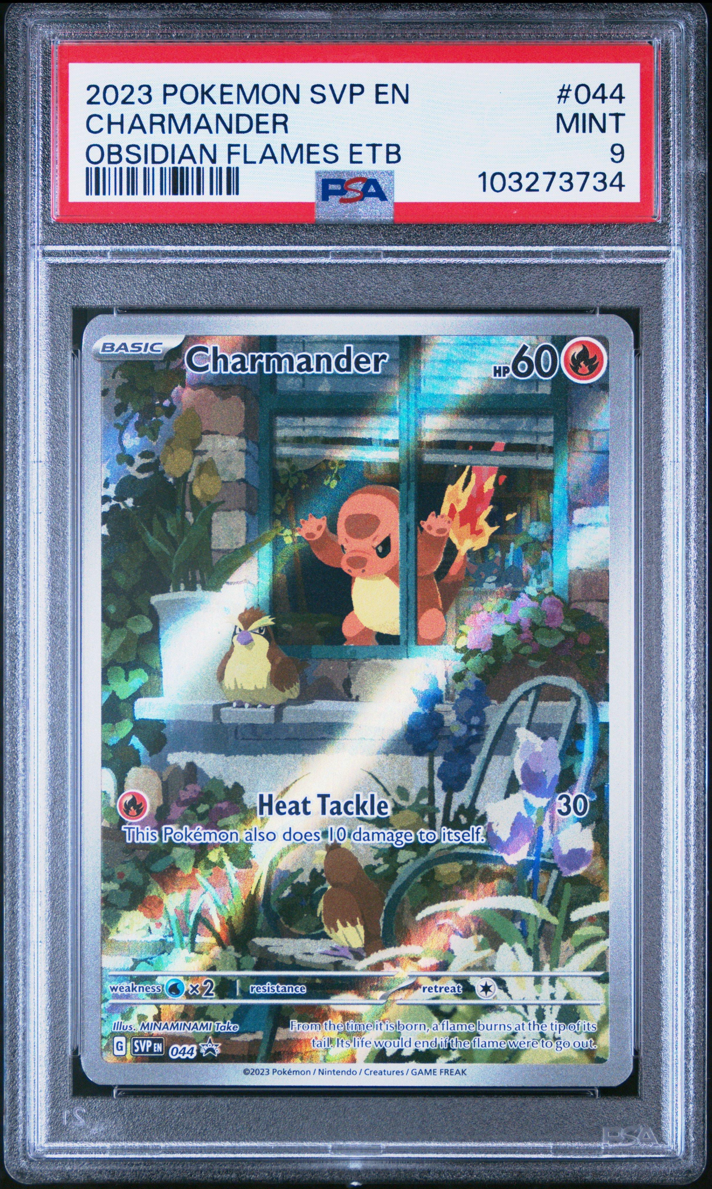 2023 Pokemon Svp En-sv Black Star Promo 044 Charmander Obsidian Flames Elite Trainer Box PSA