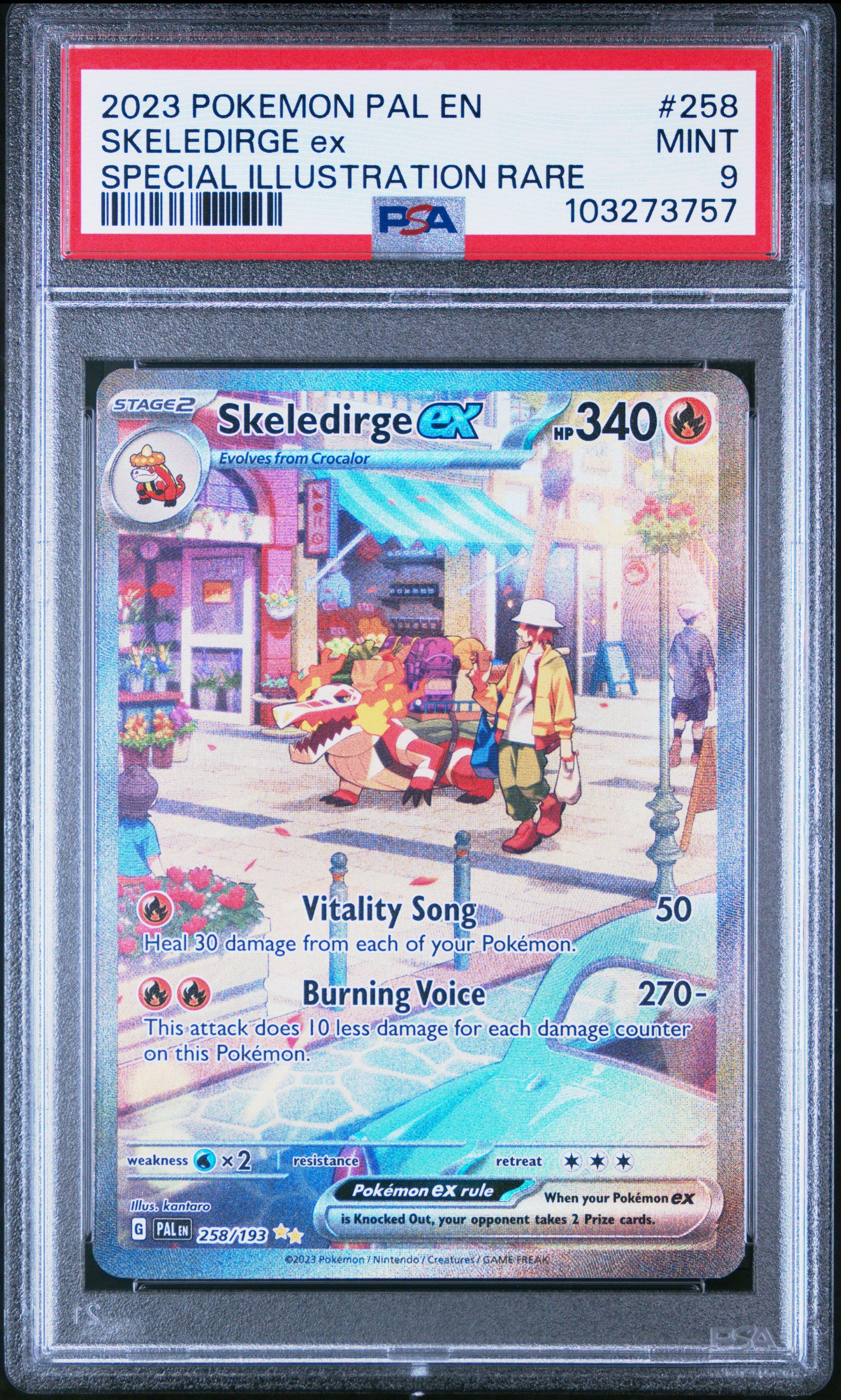 2023 Pokemon Pal En-paldea Evolved 258 Skeledirge Ex Special Illustration Rare PSA