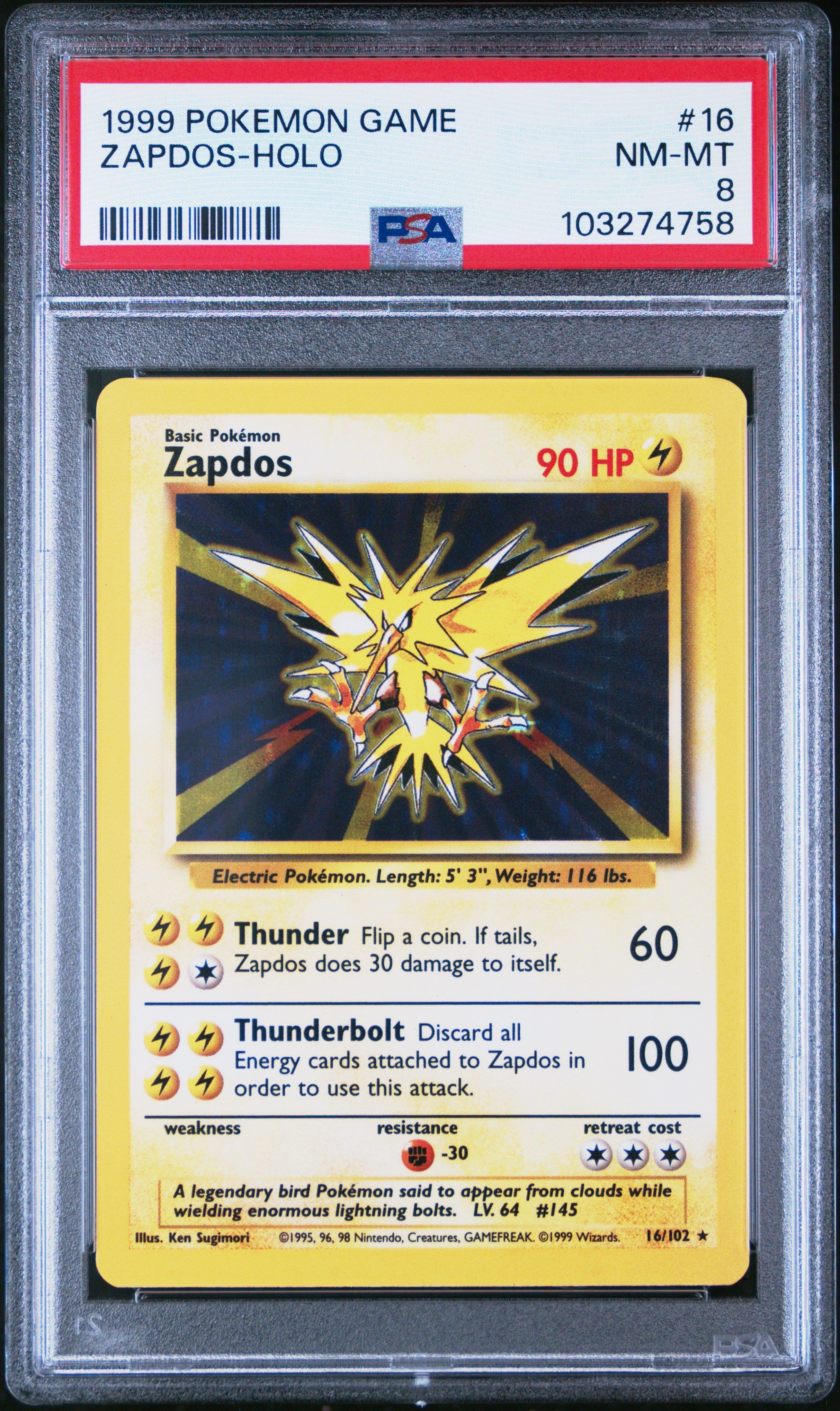 1999 Pokemon Game 16 Zapdos-holo PSA