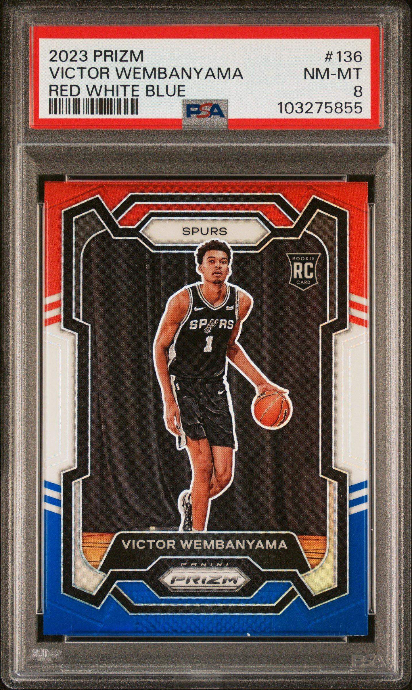 2023 Panini Prizm 136 Victor Wembanyama Red White Blue PSA