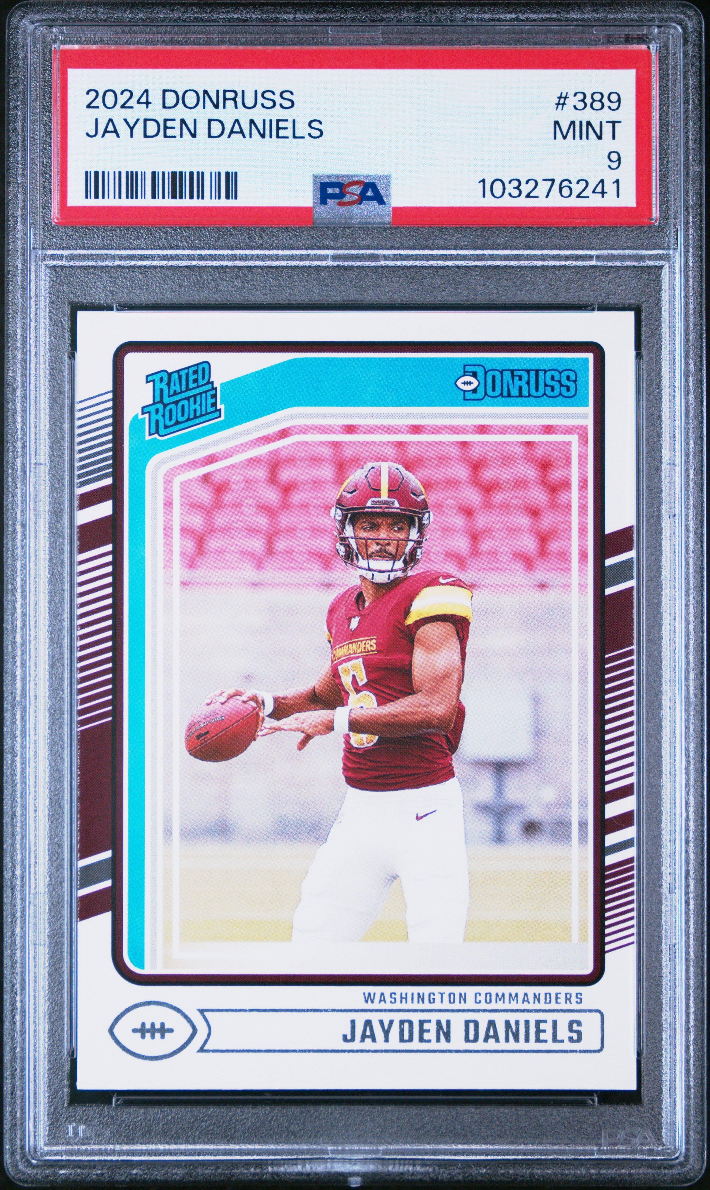 jayden daniels graded rookie card 2024 Topps Chrome #F3 Finesse Refractor R Card Details Graded 2024 Panini Absolute Jayden