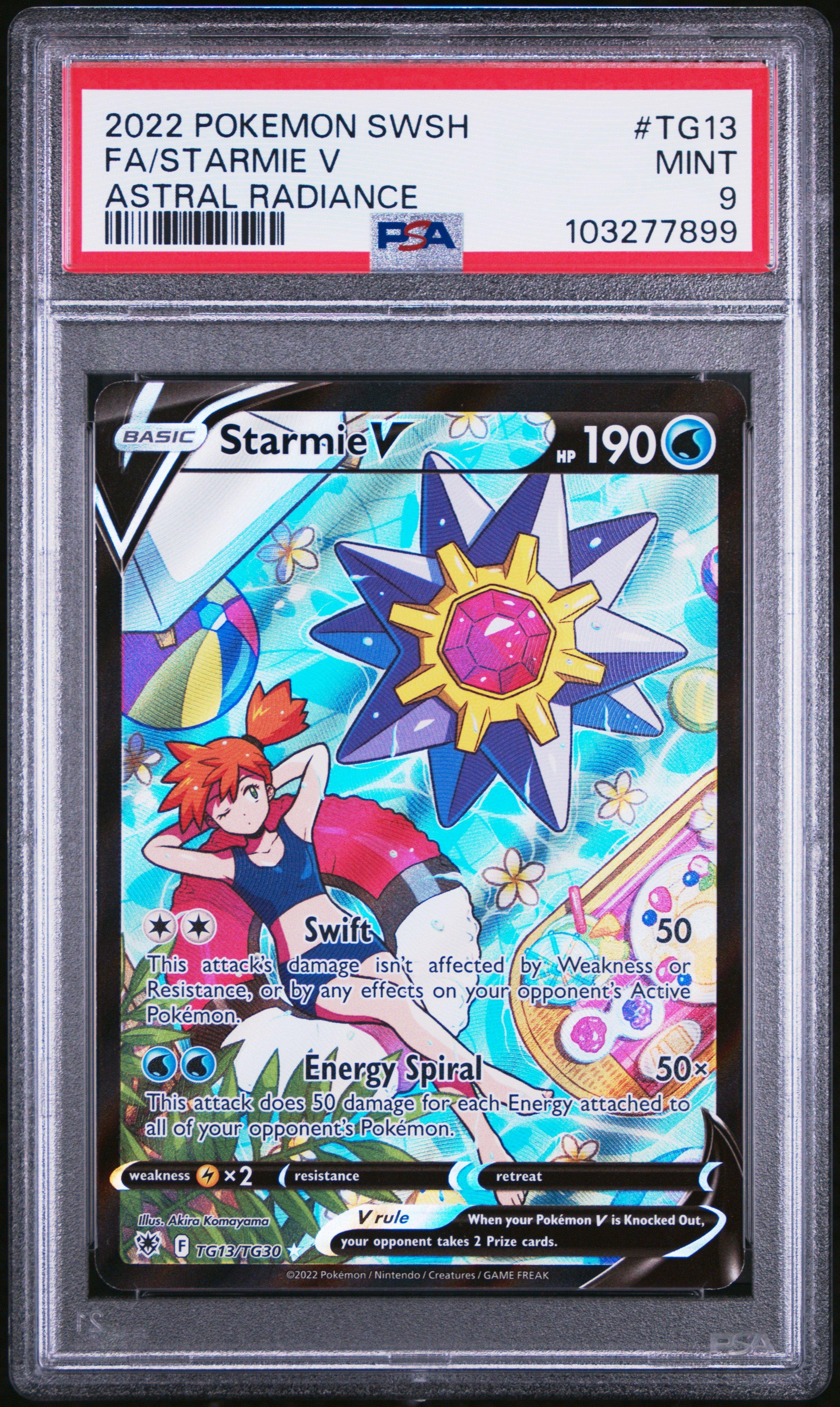 2022 Pokemon Sword & Shield Astral Radiance Tg13 Full Art/starmie V PSA
