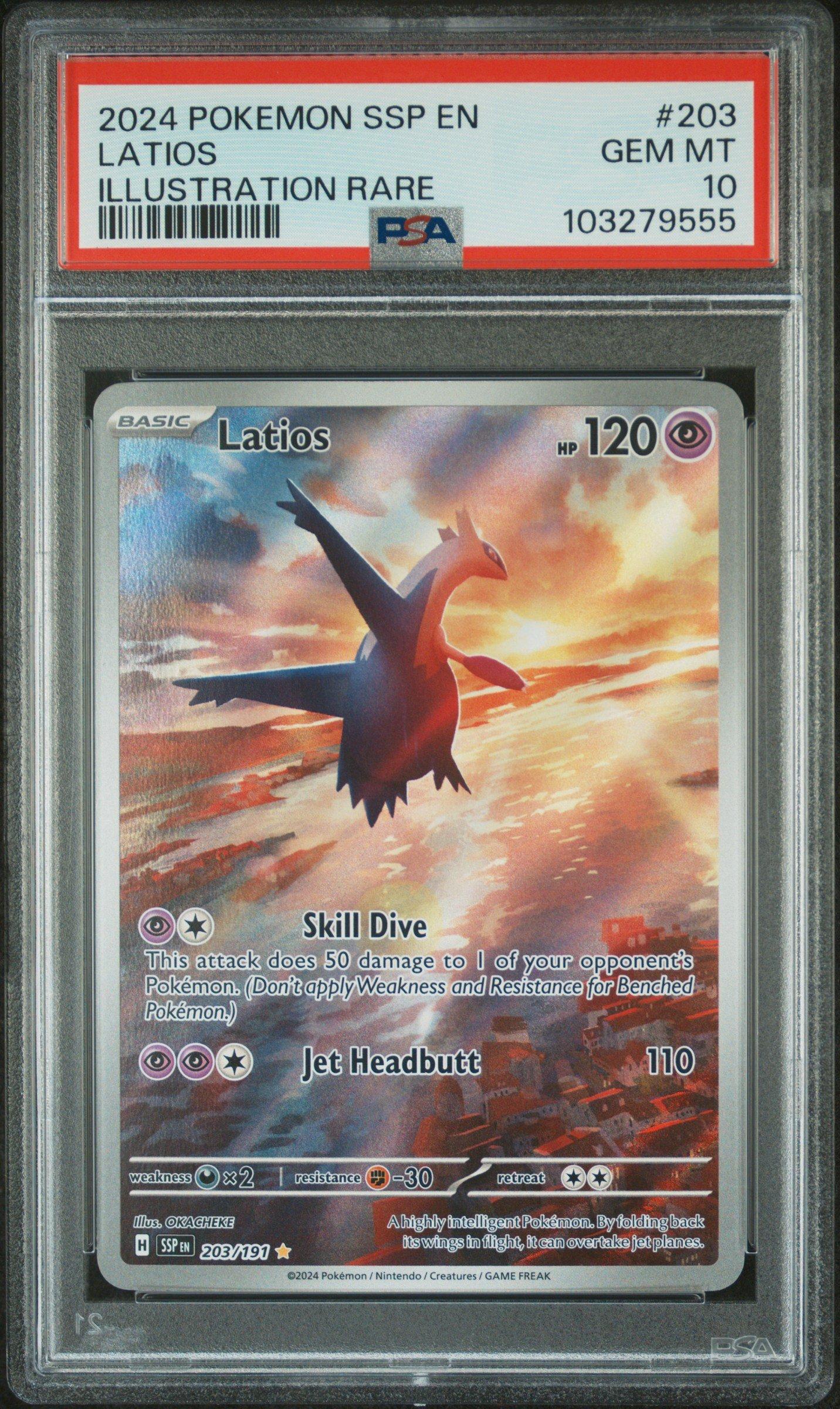 2024 Pokemon Ssp En-surging Sparks 203 Latios Illustration Rare PSA