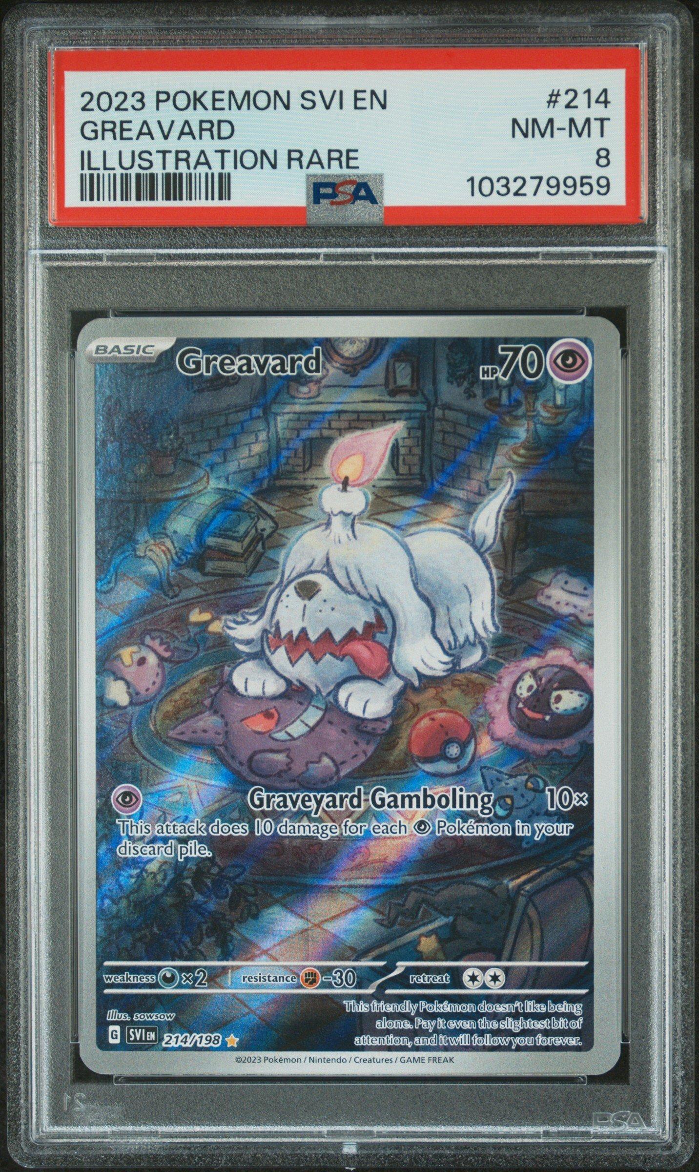 2023 Pokemon Svi En-scarlet & Violet 214 Greavard Illustration Rare PSA