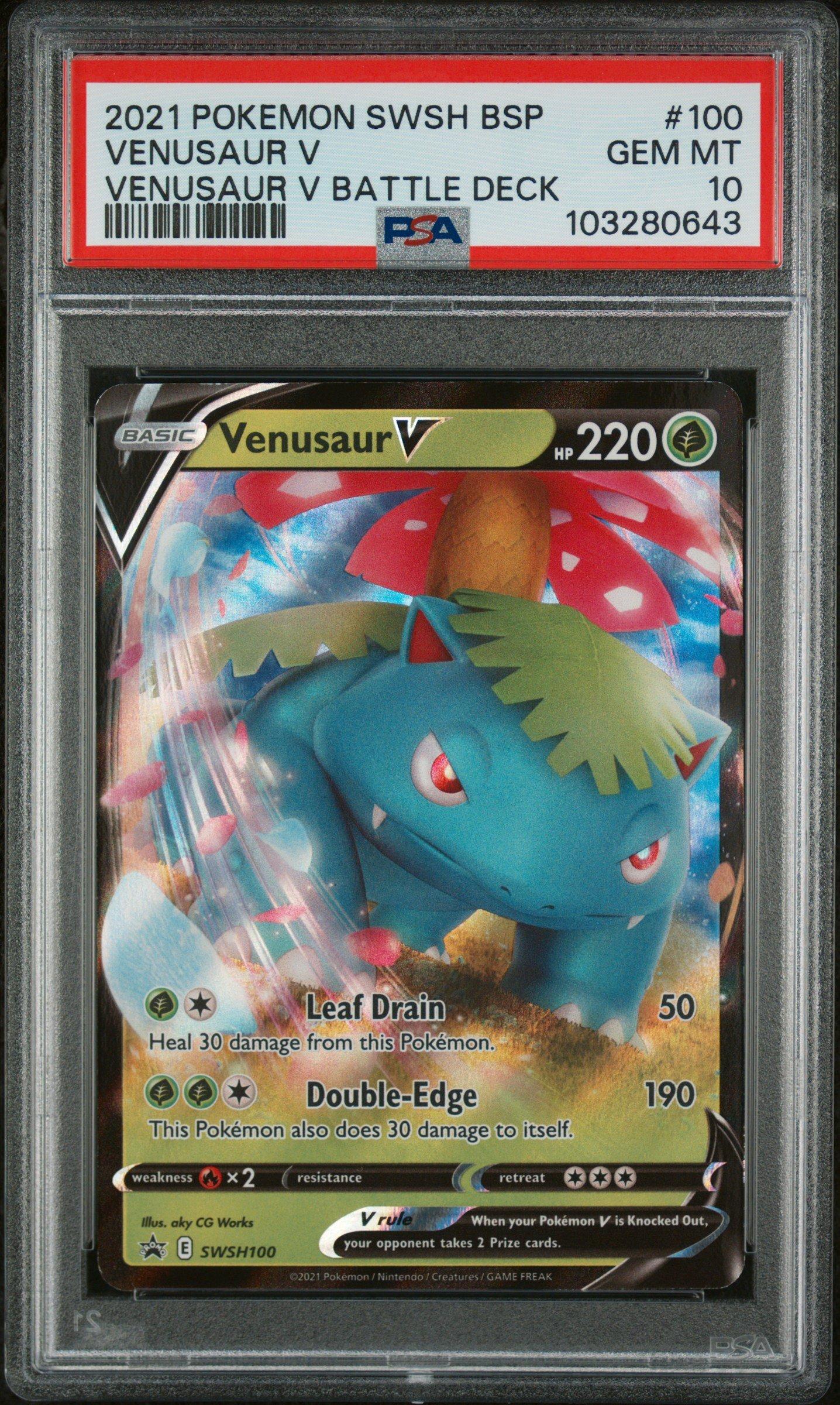 2021 Pokemon Swsh Black Star Promo 100 Venusaur V Venusaur V Battle Deck PSA
