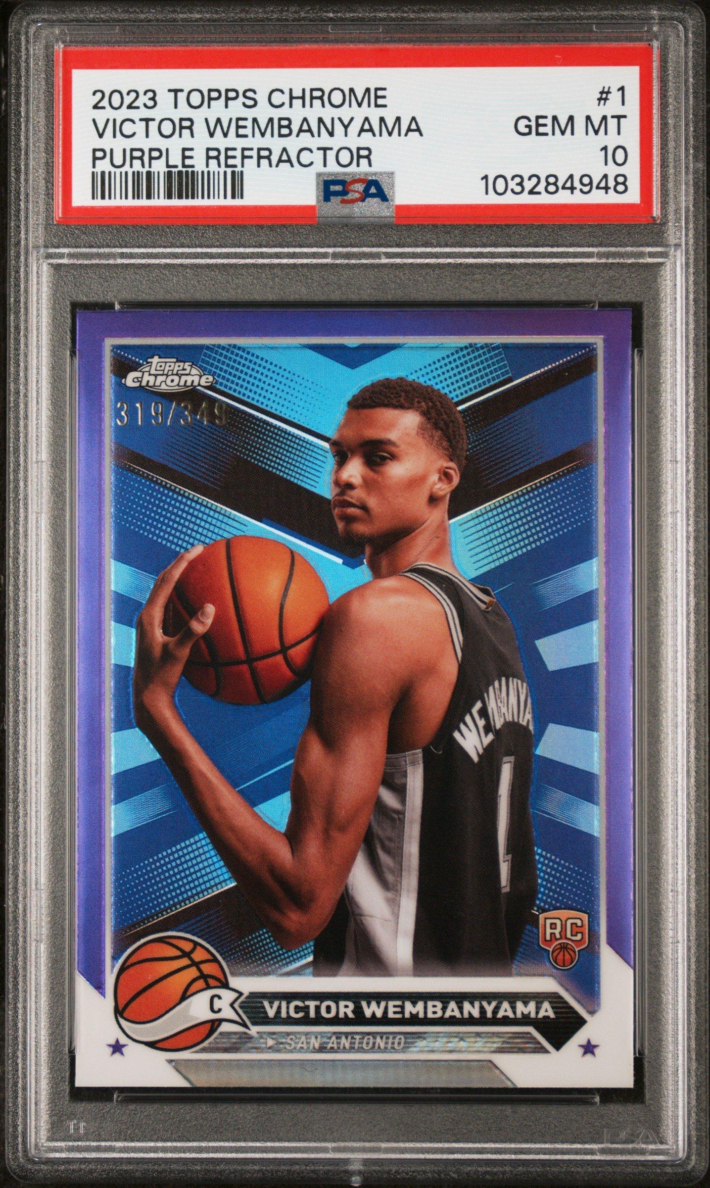 2023 Topps Chrome 1 Victor Wembanyama Purple Refractor PSA 10