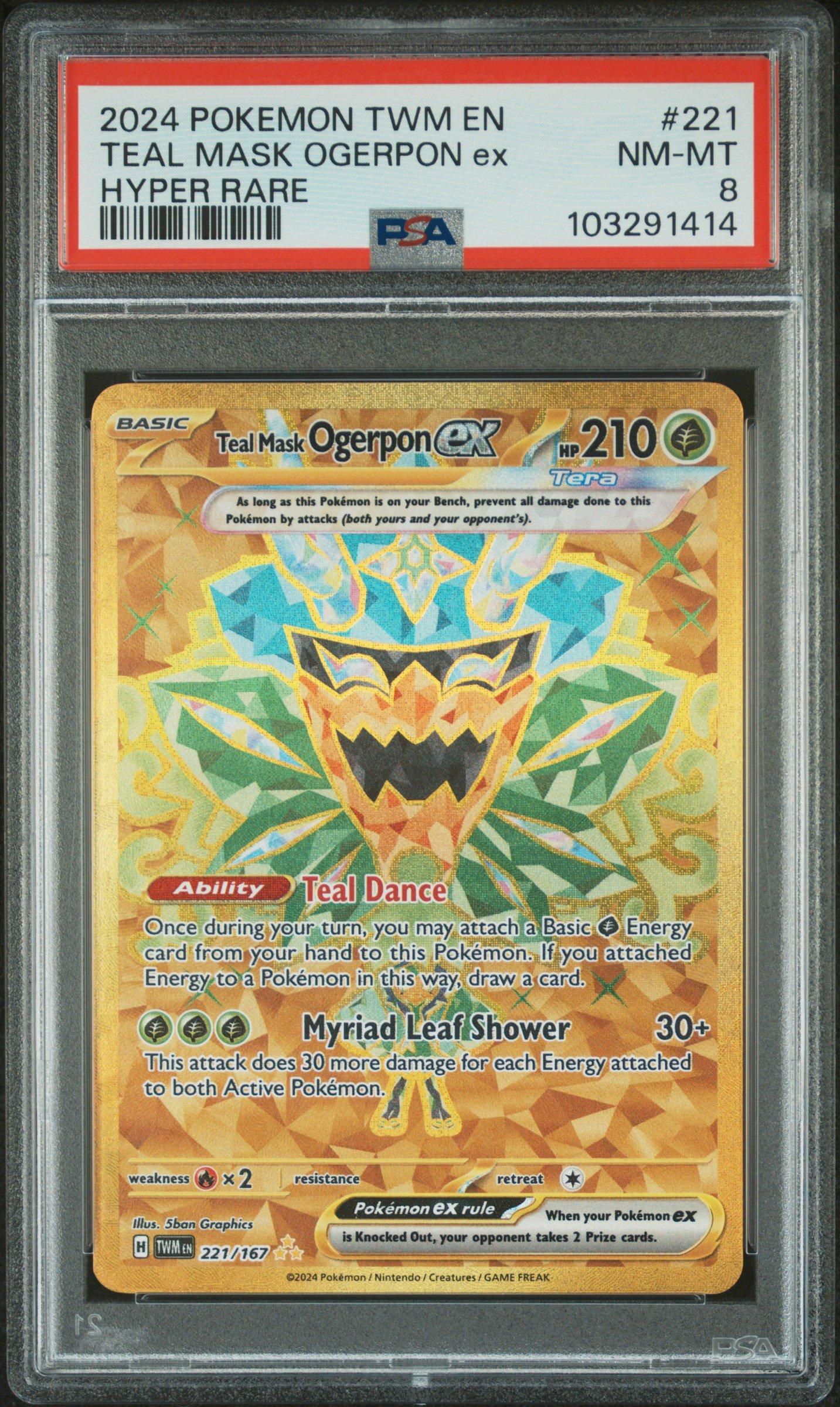 2024 Pokemon Twm En-twilight Masquerade 221 Teal Mask Ogerpon Ex Hyper Rare PSA