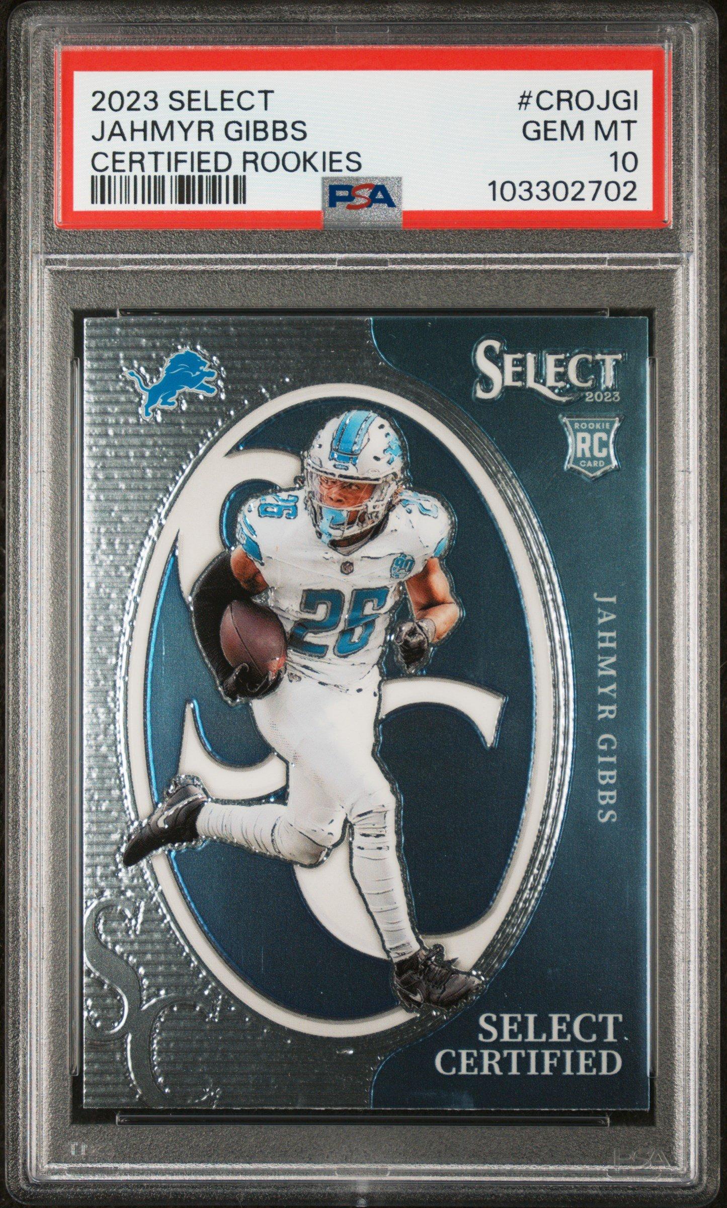 個人評価『8点〜10点』 レリーフ　グリード 2023 Panini Select Select Certified Rookies Crojgi Jahmyr Gibbs