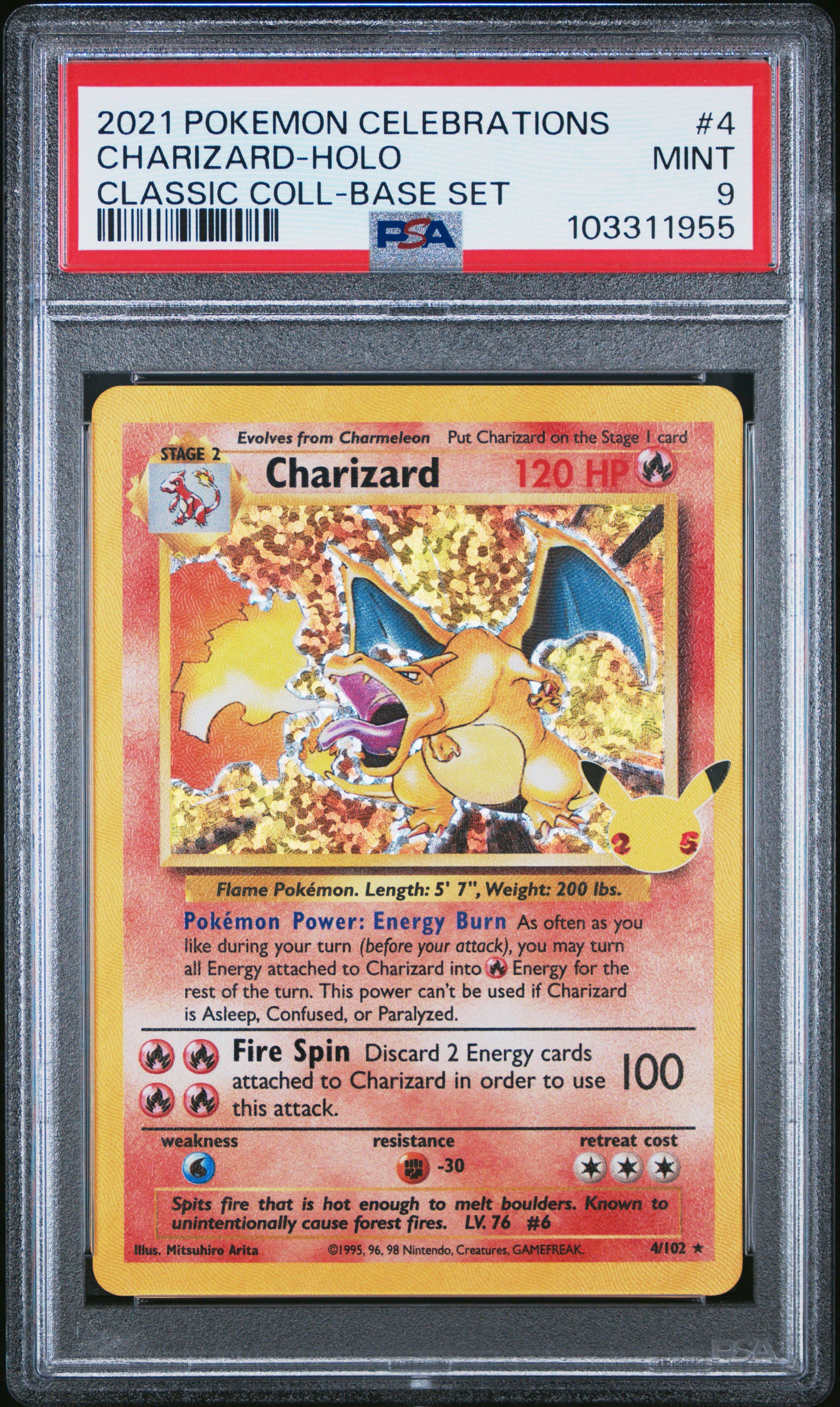 2021 Pokemon Celebrations Classic Collection 4 Charizard-holo PSA