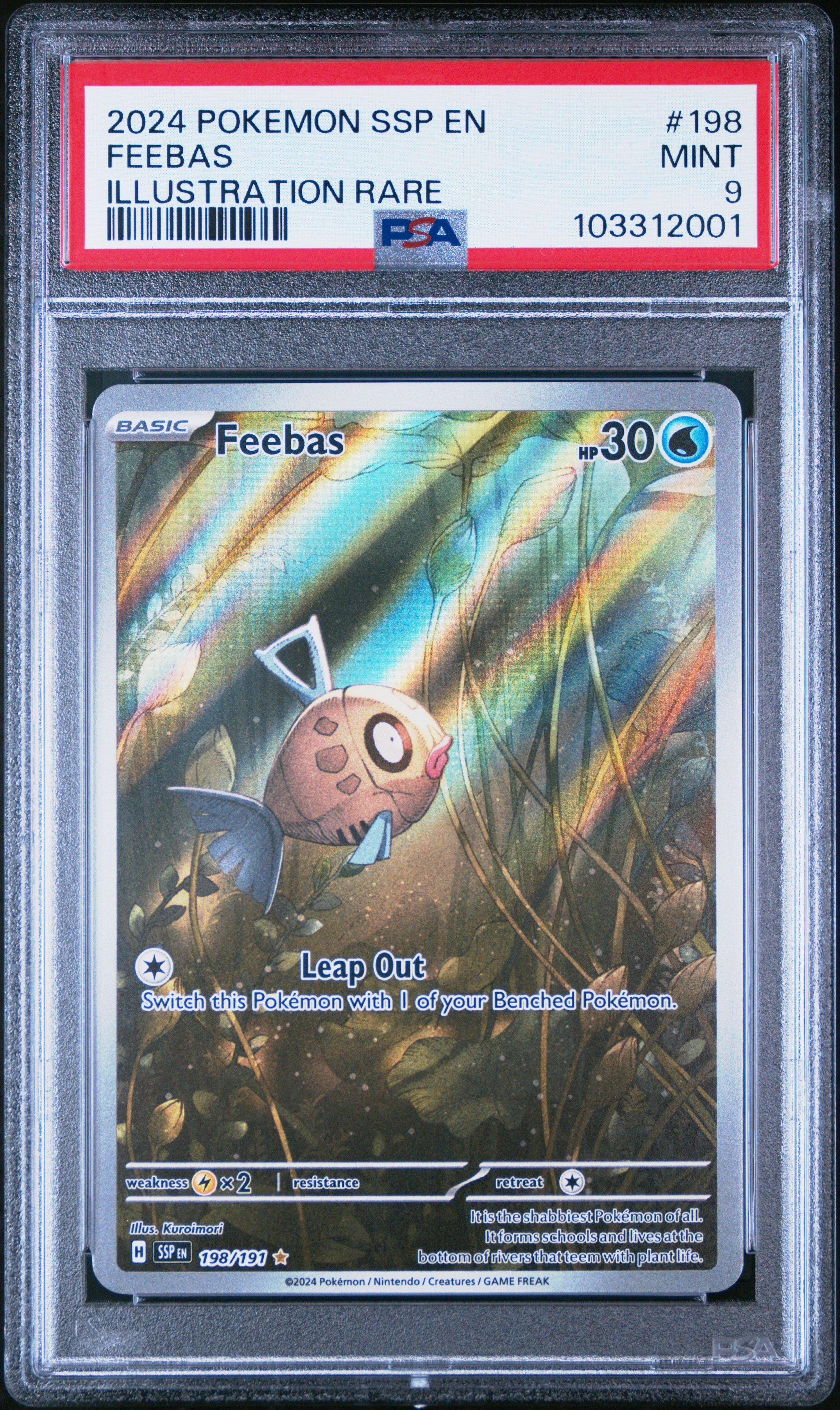 2024 Pokemon Ssp En-surging Sparks 198 Feebas Illustration Rare PSA