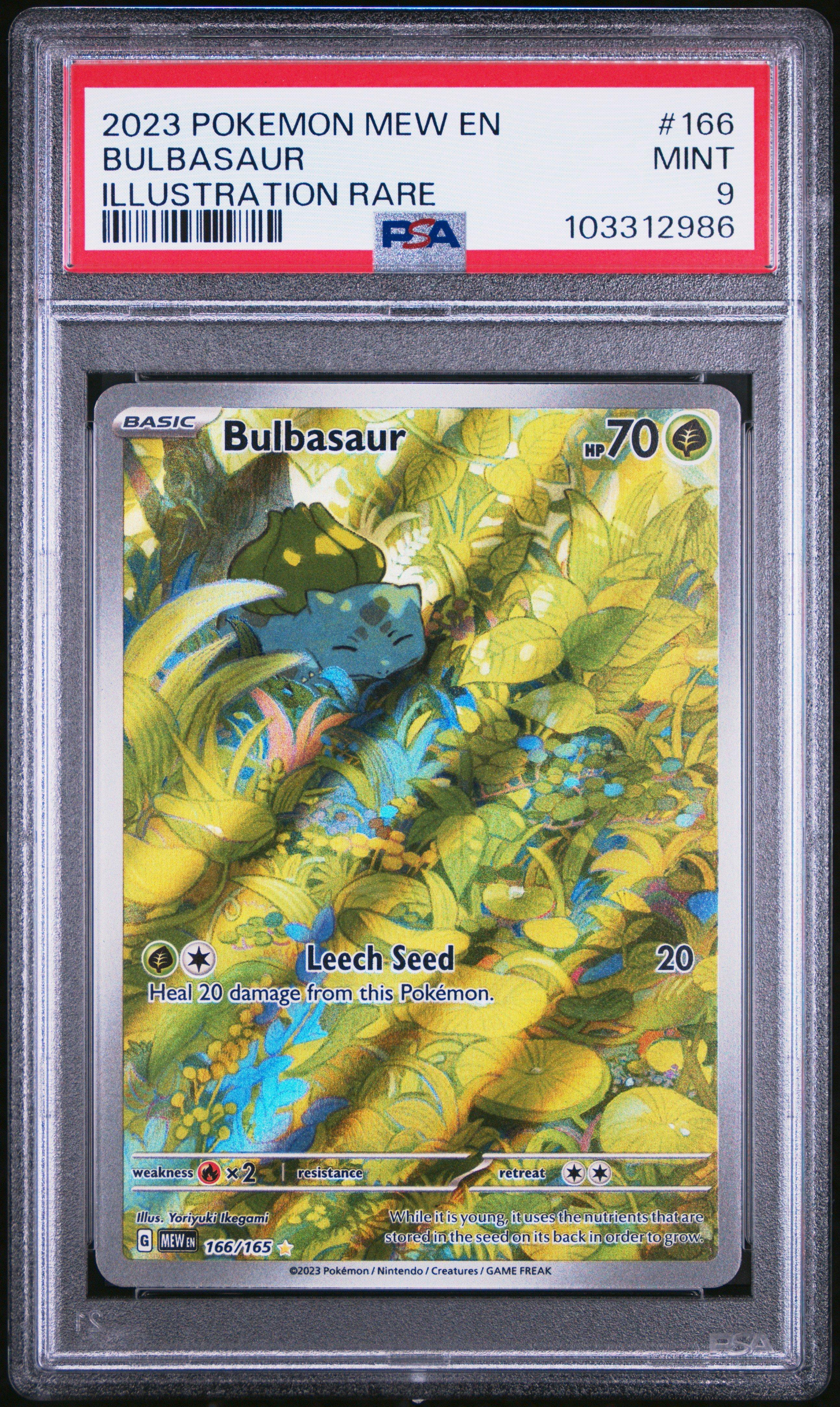 2023 Pokemon Mew En-151 166 Bulbasaur Illustration Rare PSA