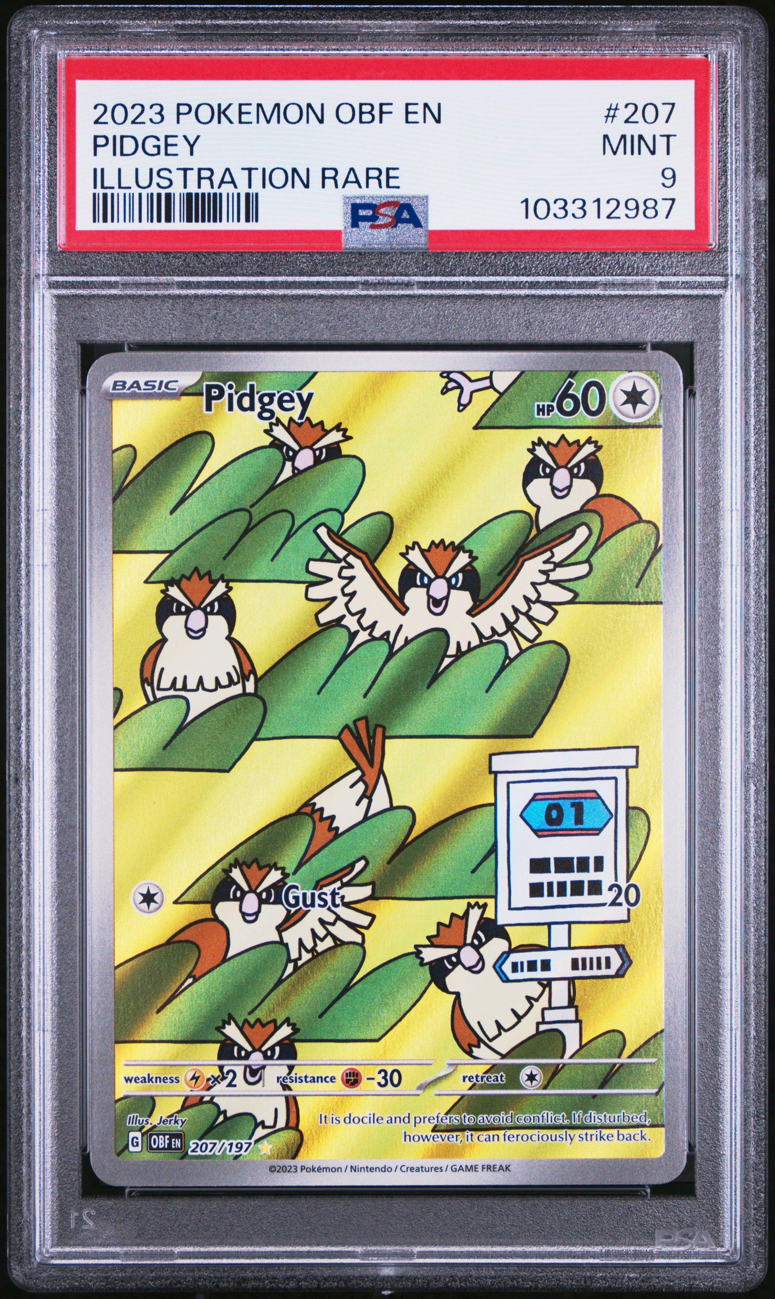 2023 Pokemon Obf En-obsidian Flames 207 Pidgey Illustration Rare PSA