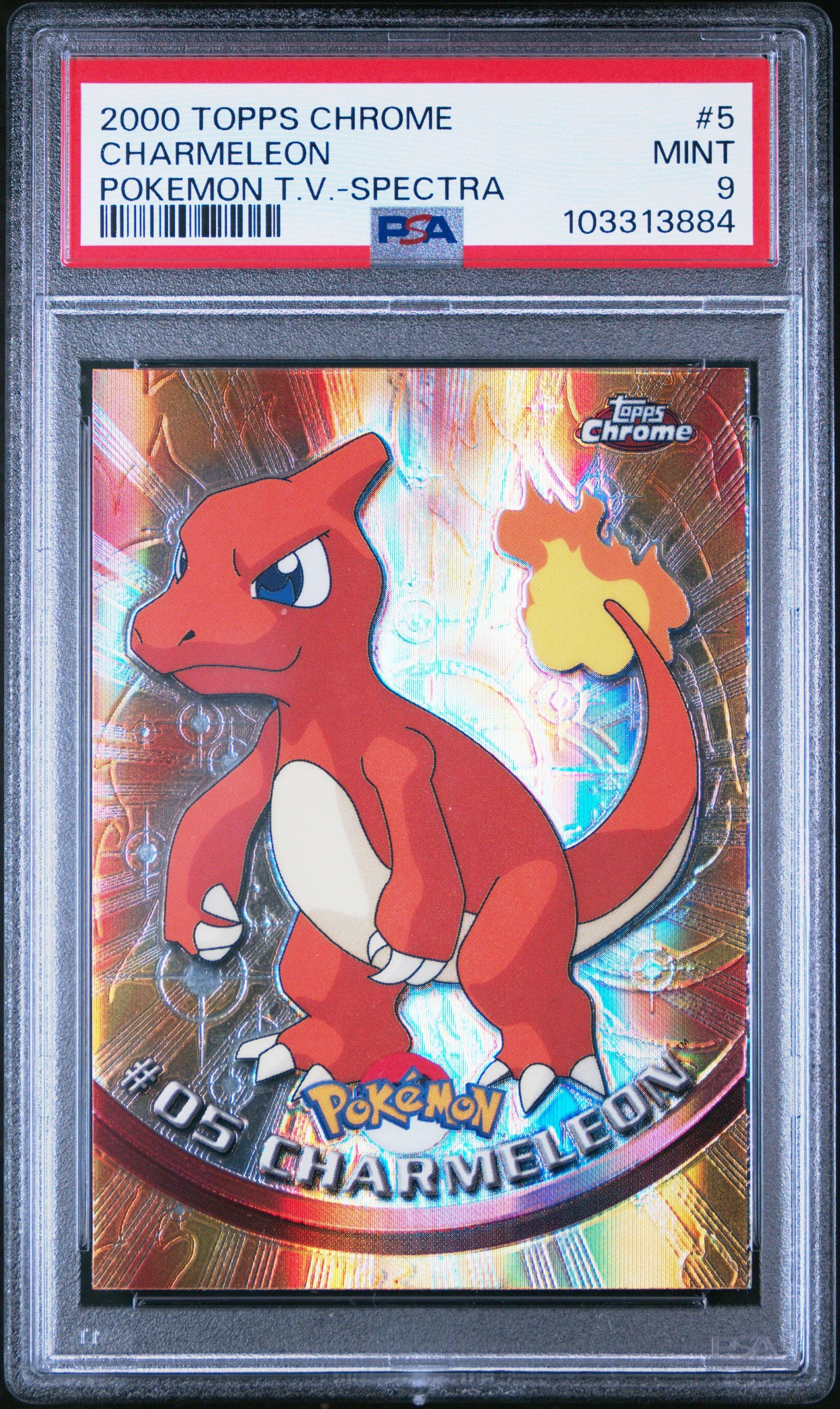 2000 Topps Chrome Pokemon T.v. 5 Charmeleon Spectra PSA 9