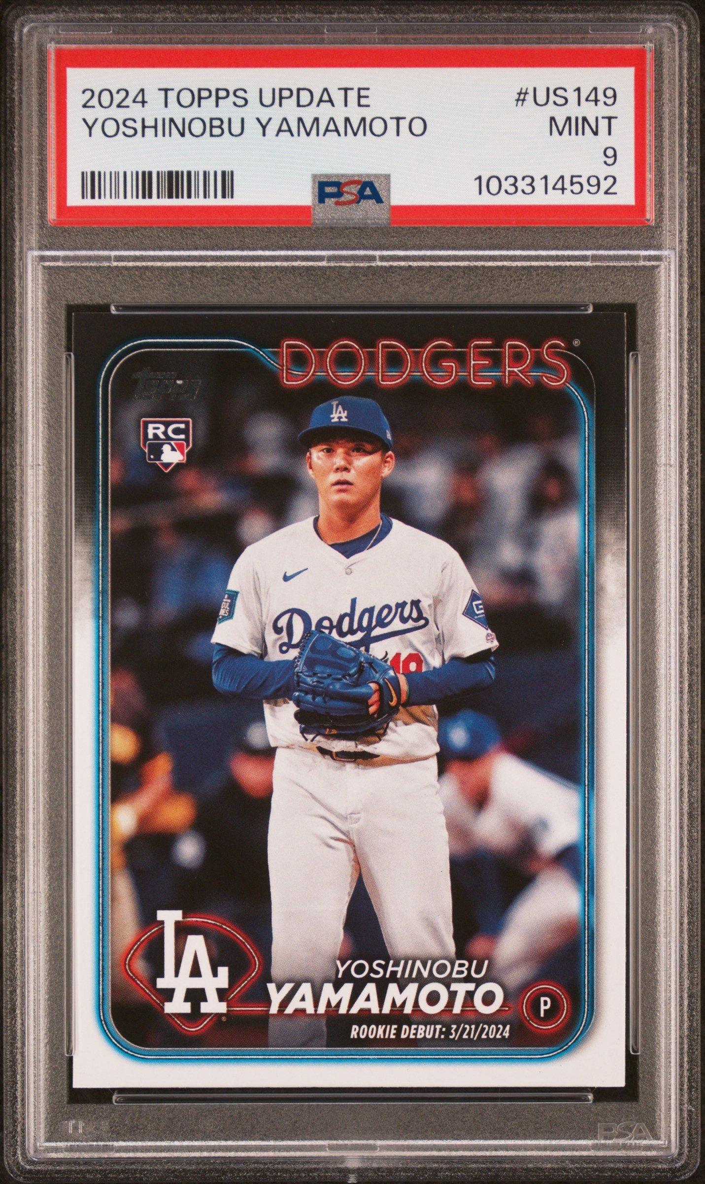 ヴァイスシュヴァルツ yamamoto 2024 Topps Update Us149 Yoshinobu Yamamoto PSA 9 Graded Card