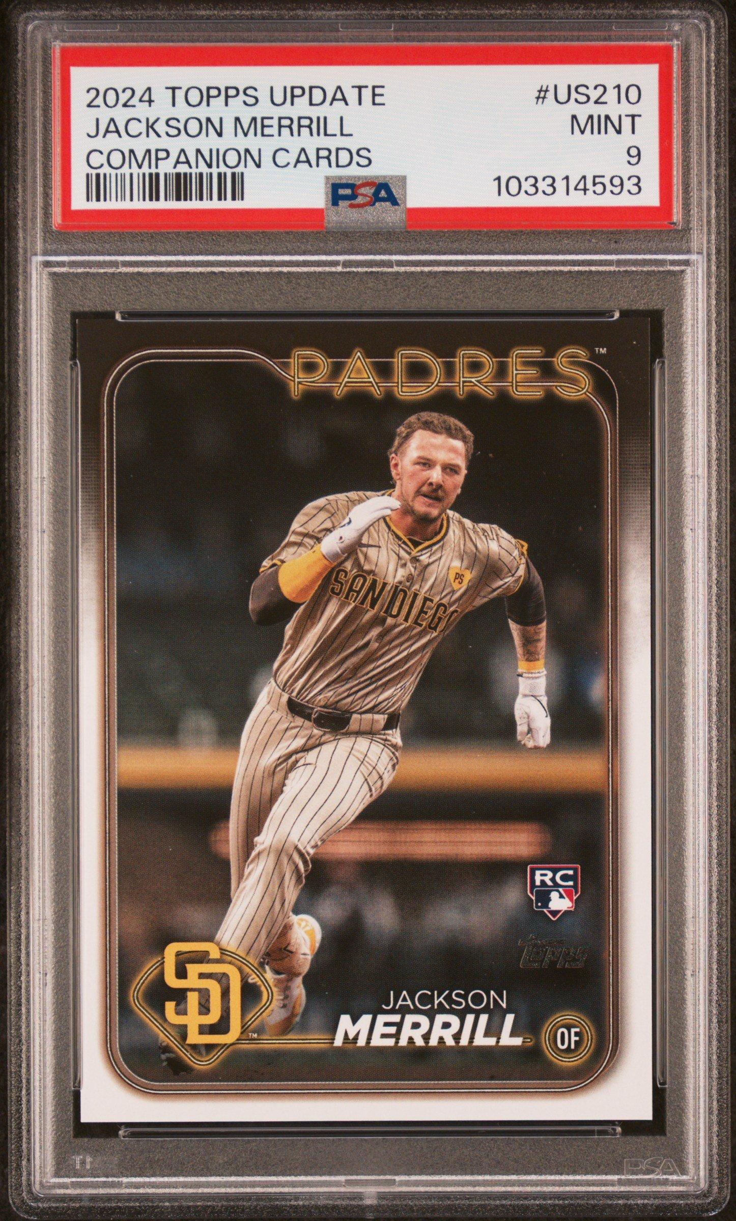 2024 Topps Update Us210 Jackson Merrill Companion Cards PSA 9