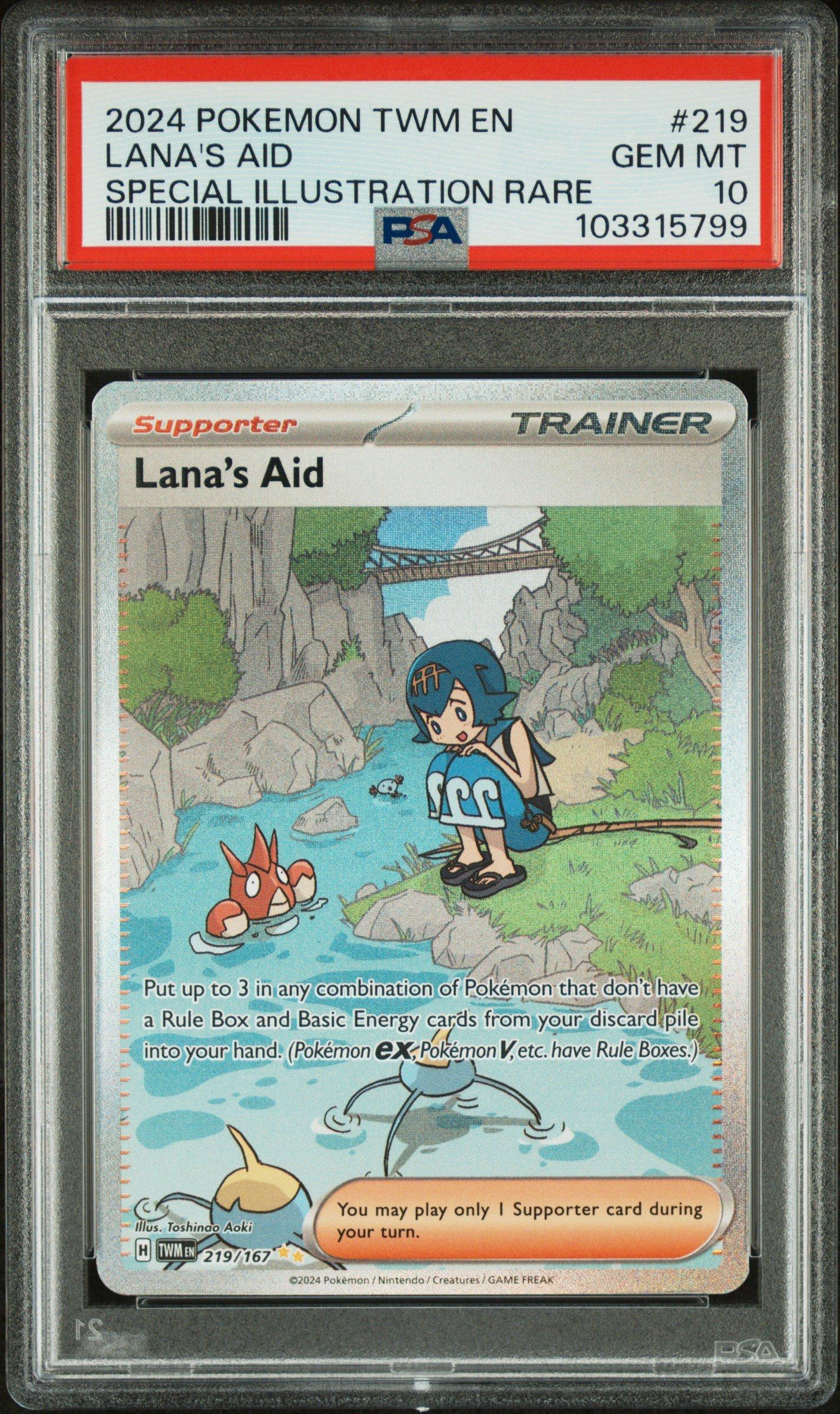 2024 Pokemon Twm En-twilight Masquerade 219 Lana's Aid Special Illustration Rare PSA