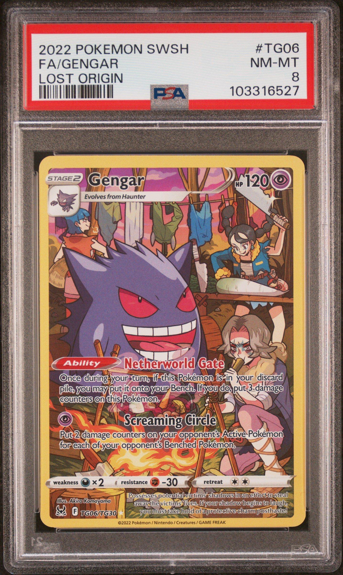 2022 Pokemon Sword & Shield Lost Origin Tg06 Full Art/gengar PSA