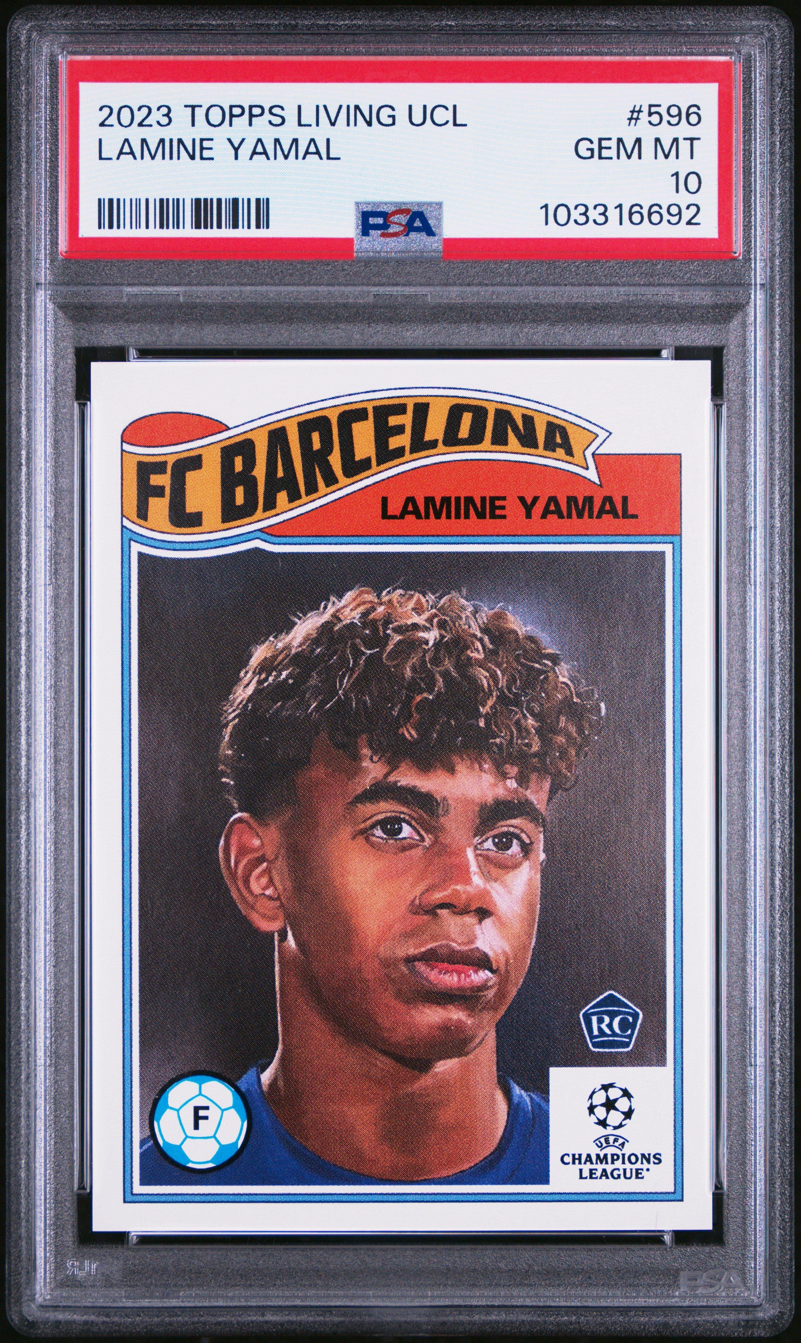 2023 Topps Living Uefa Champions League 596 Lamine Yamal PSA 10