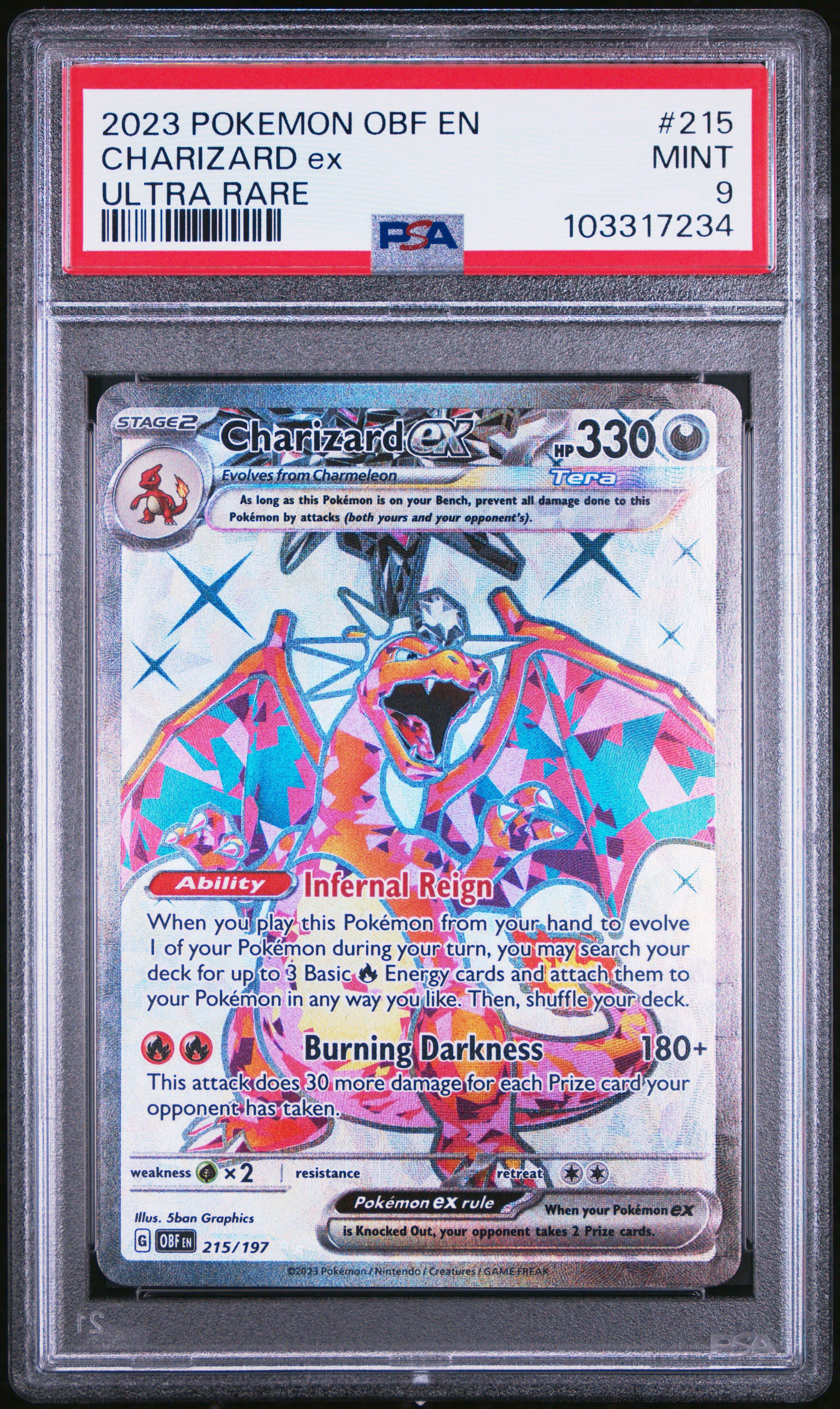 2023 Pokemon Obf En-obsidian Flames 215 Charizard Ex Ultra Rare PSA