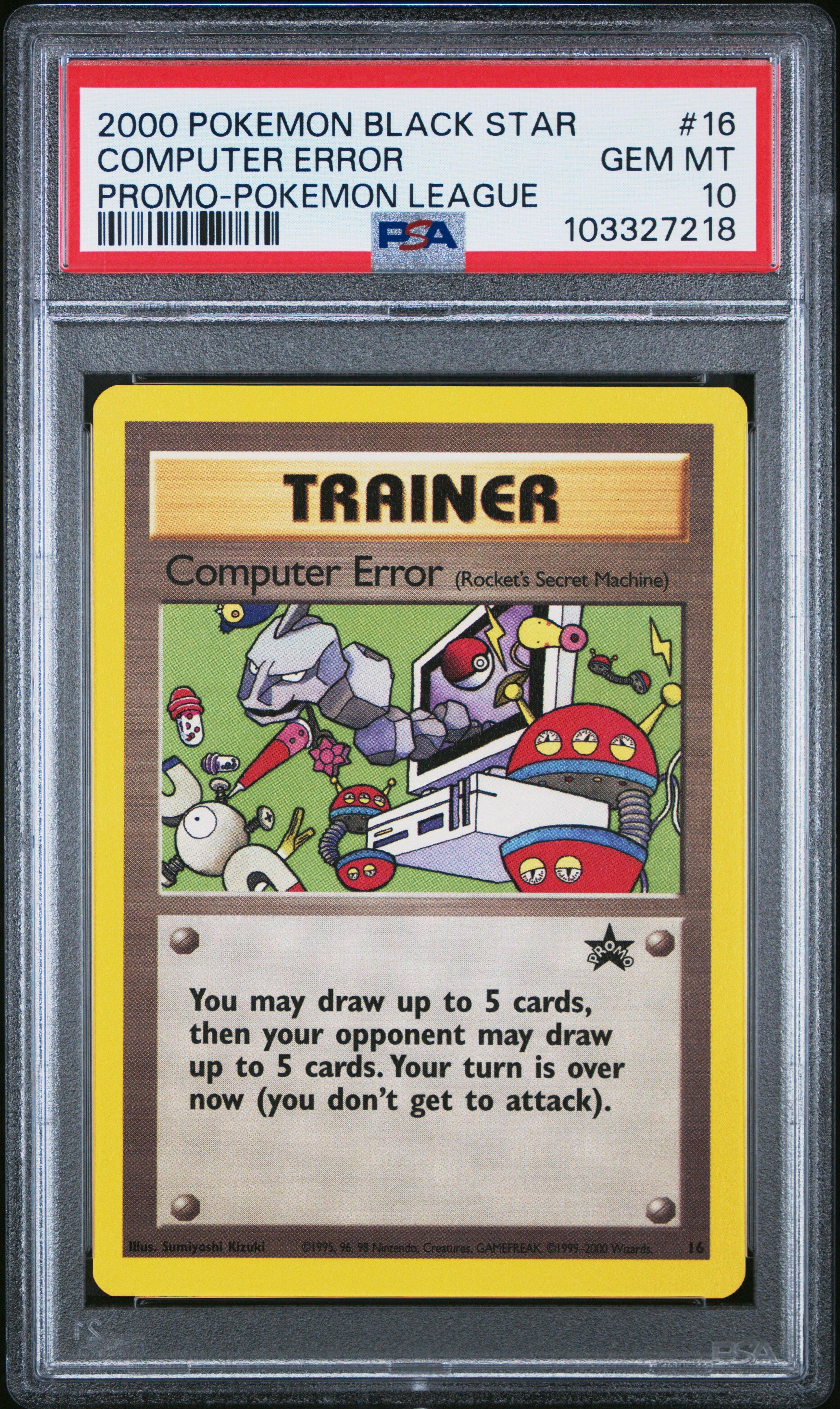 2000 Pokemon Promo Black Star 16 Computer Error Pokemon League PSA 10