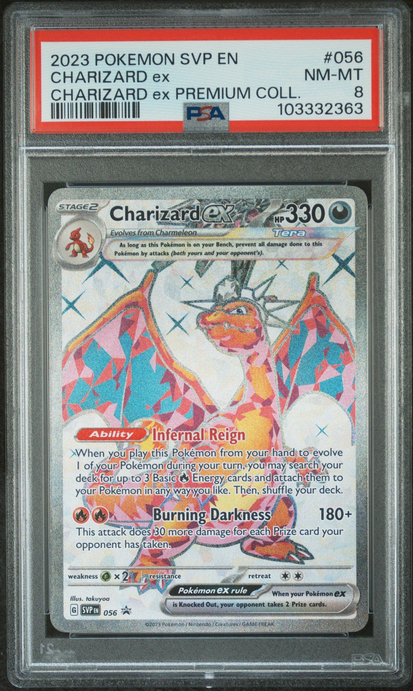 2023 charizard pokemon card SV BLACK STAR PROMO PREMIUM EX #56 PSA 10 GEM M  lowpopping front and back. 2023 Pokemon Scarlet & Violet
