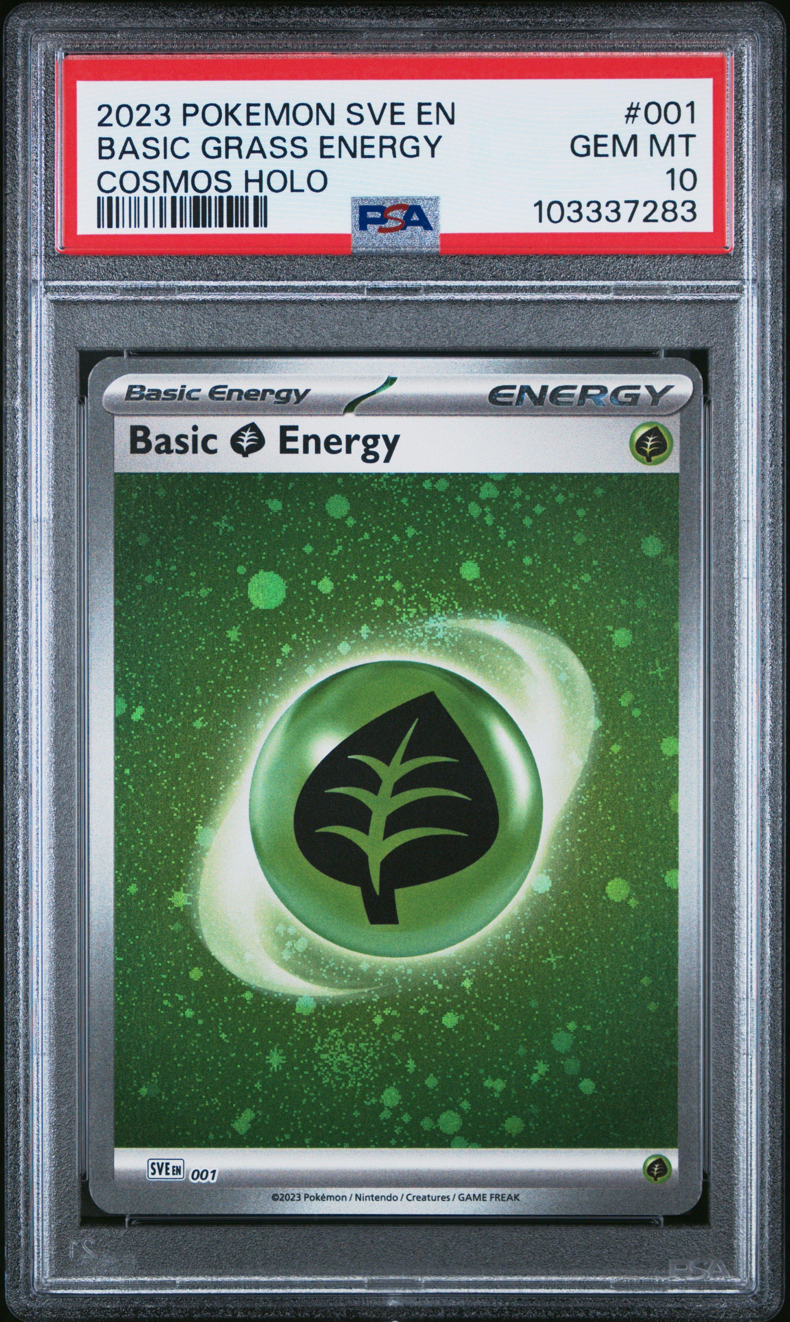 2023 Pokemon Sve En-basic Energies 001 Basic Grass Energy Cosmos Holo PSA