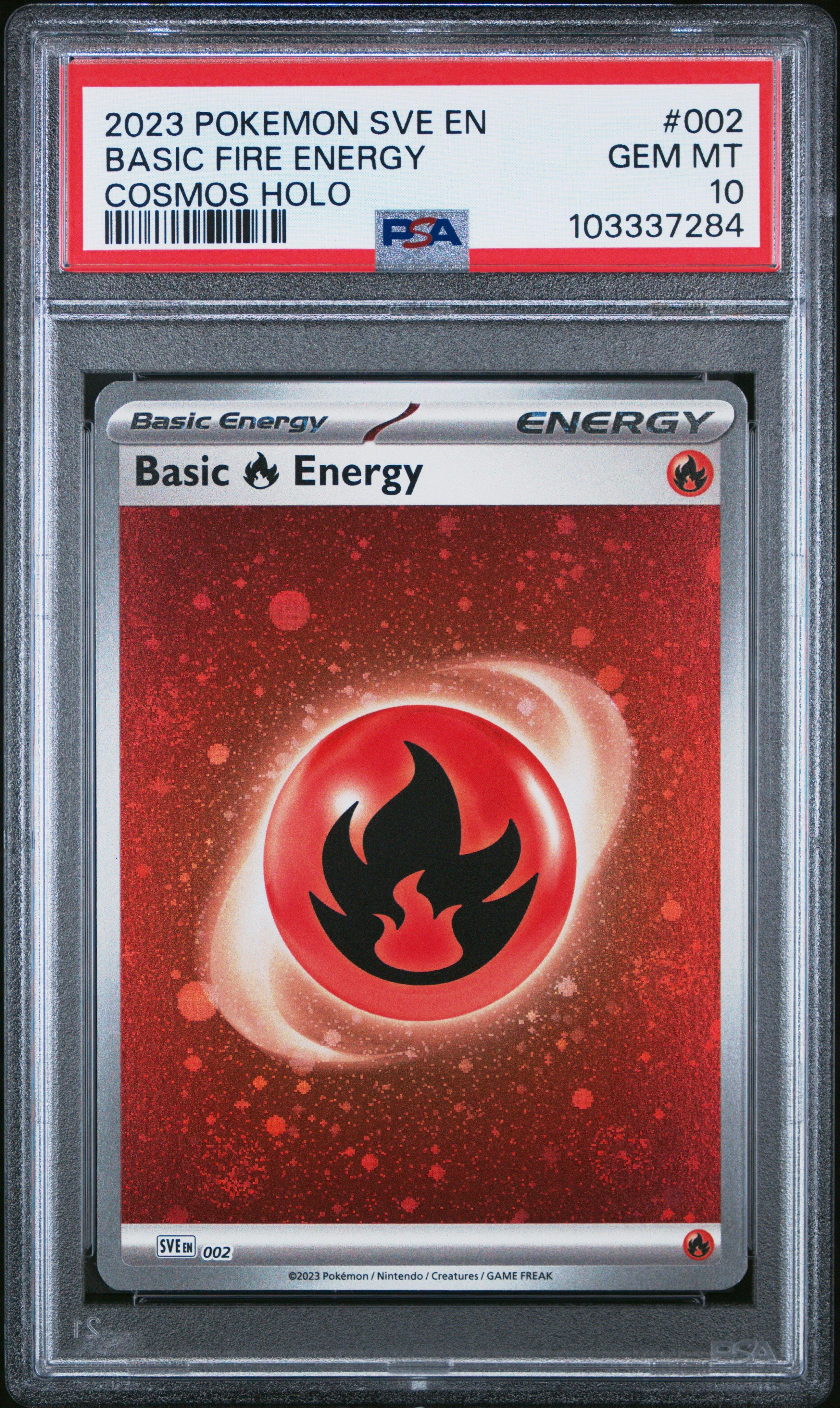2023 Pokemon Sve En-basic Energies 002 Basic Fire Energy Cosmos Holo PSA