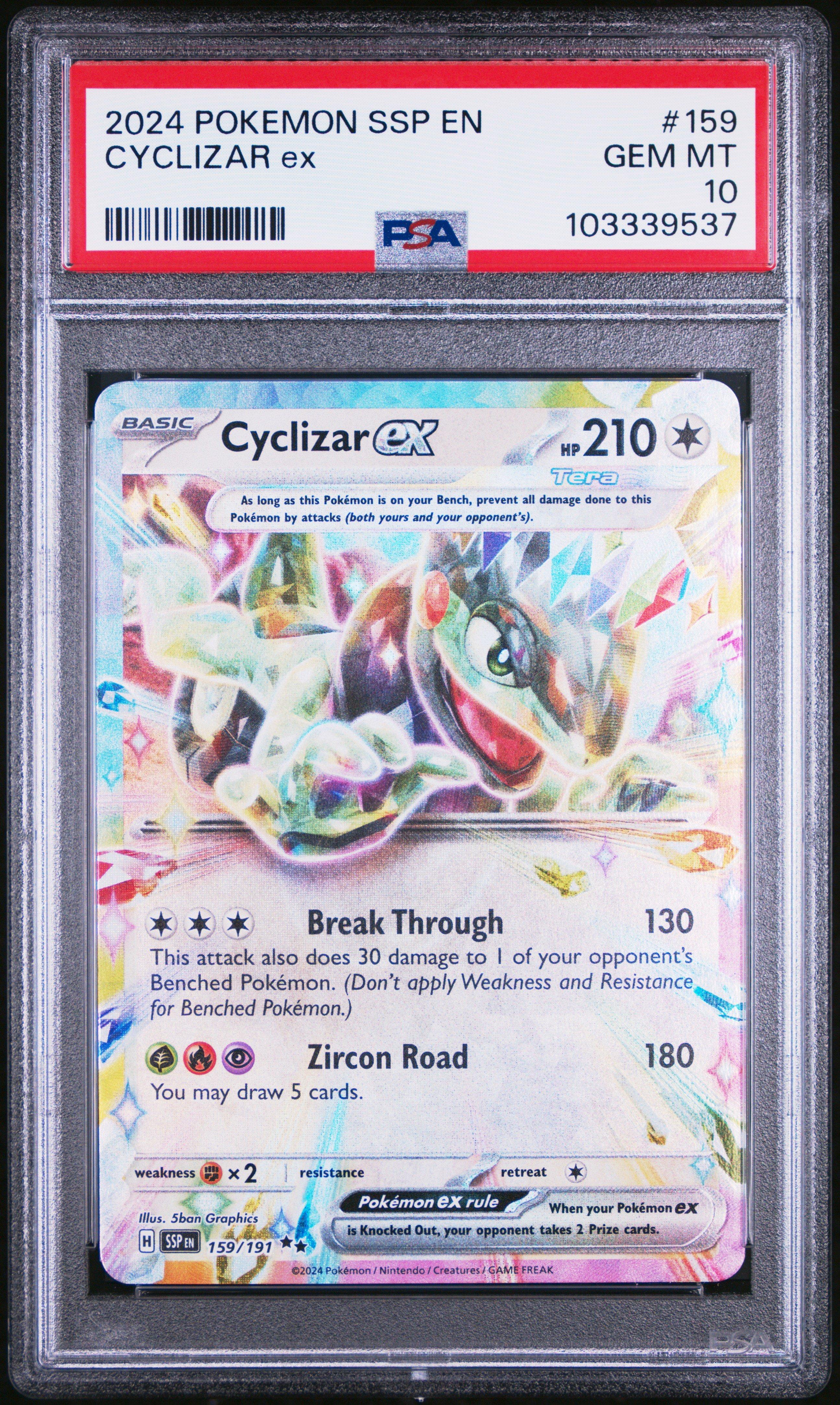 2024 Pokemon Ssp En-surging Sparks 159 Cyclizar Ex PSA 10 Graded