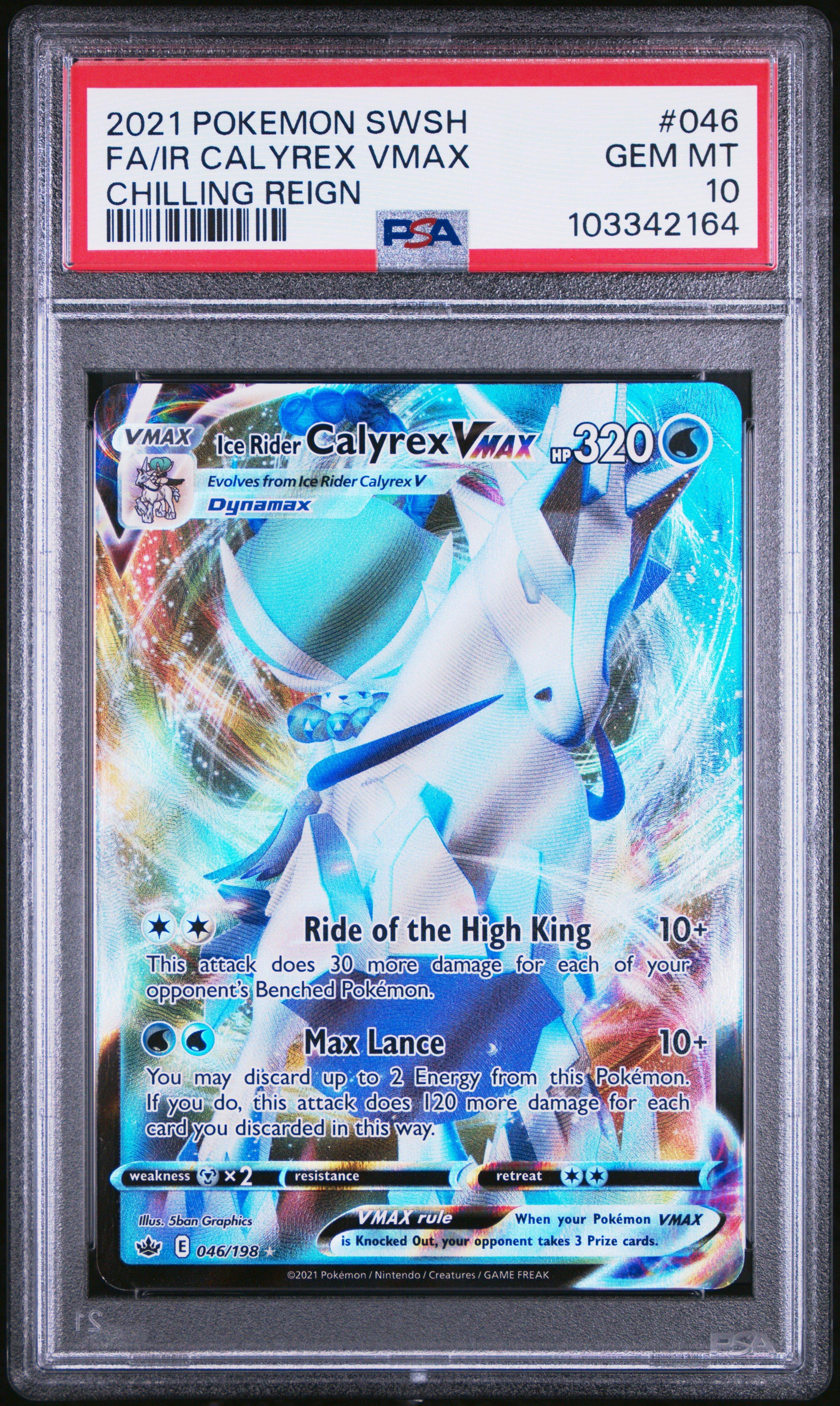 2021 Pokemon Sword & Shield Chilling Reign 046 Full Art/ice Rider Calyrex Vmax PSA