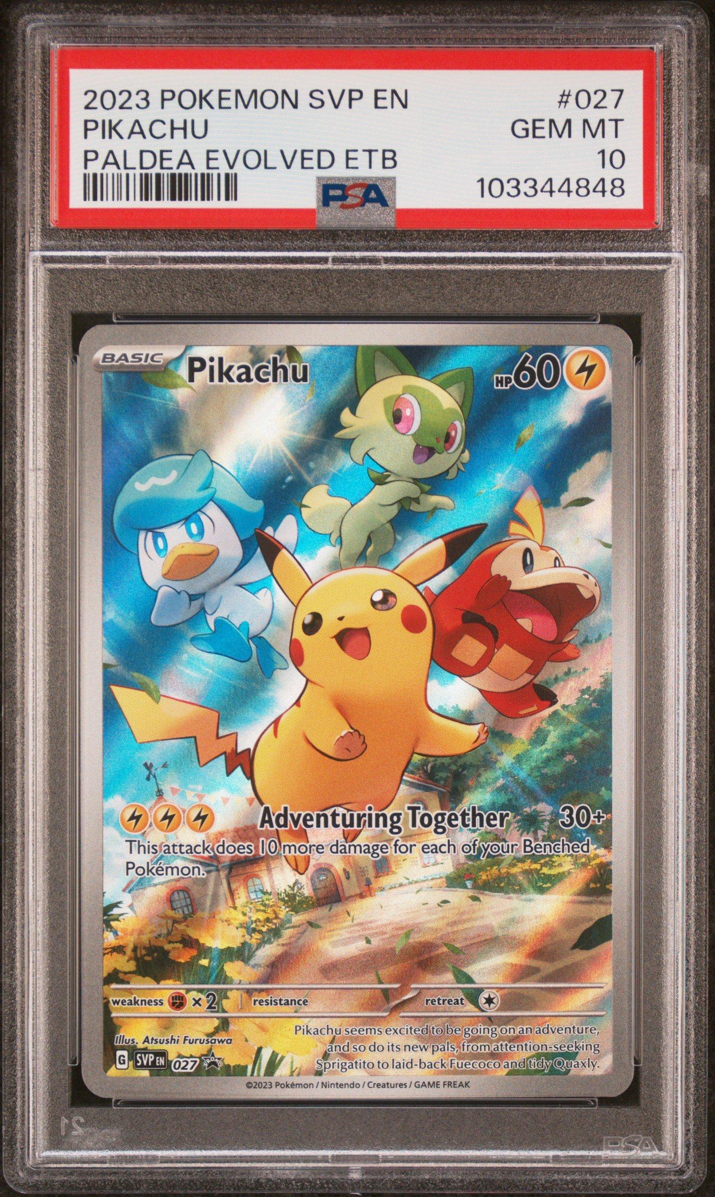 2023 Pokemon Svp En-sv Black Star Promo 027 Pikachu Paldea Evolved Elite Trainer Box PSA
