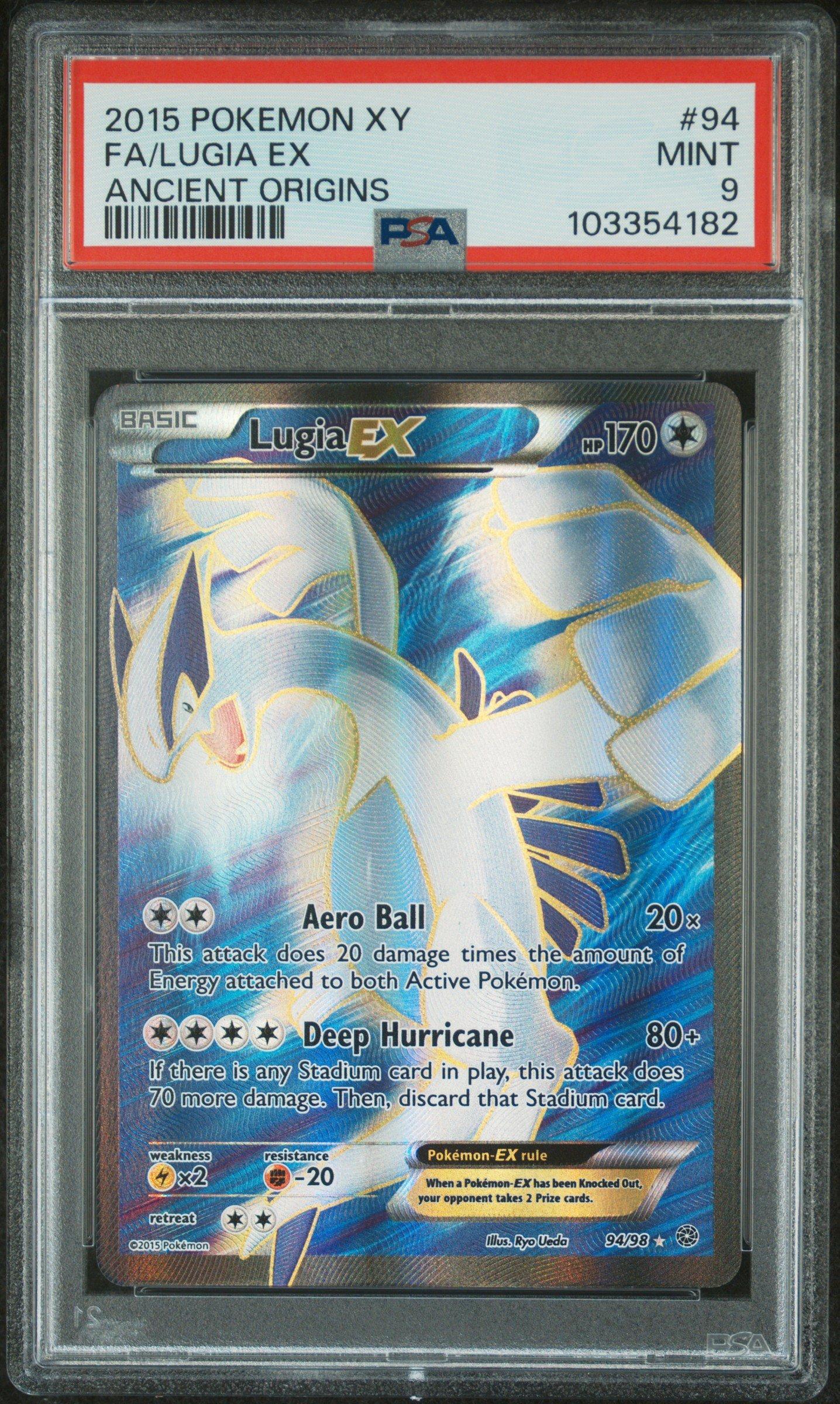 2015 Pokemon Xy Ancient Origins 94 Full Art/lugia Ex PSA