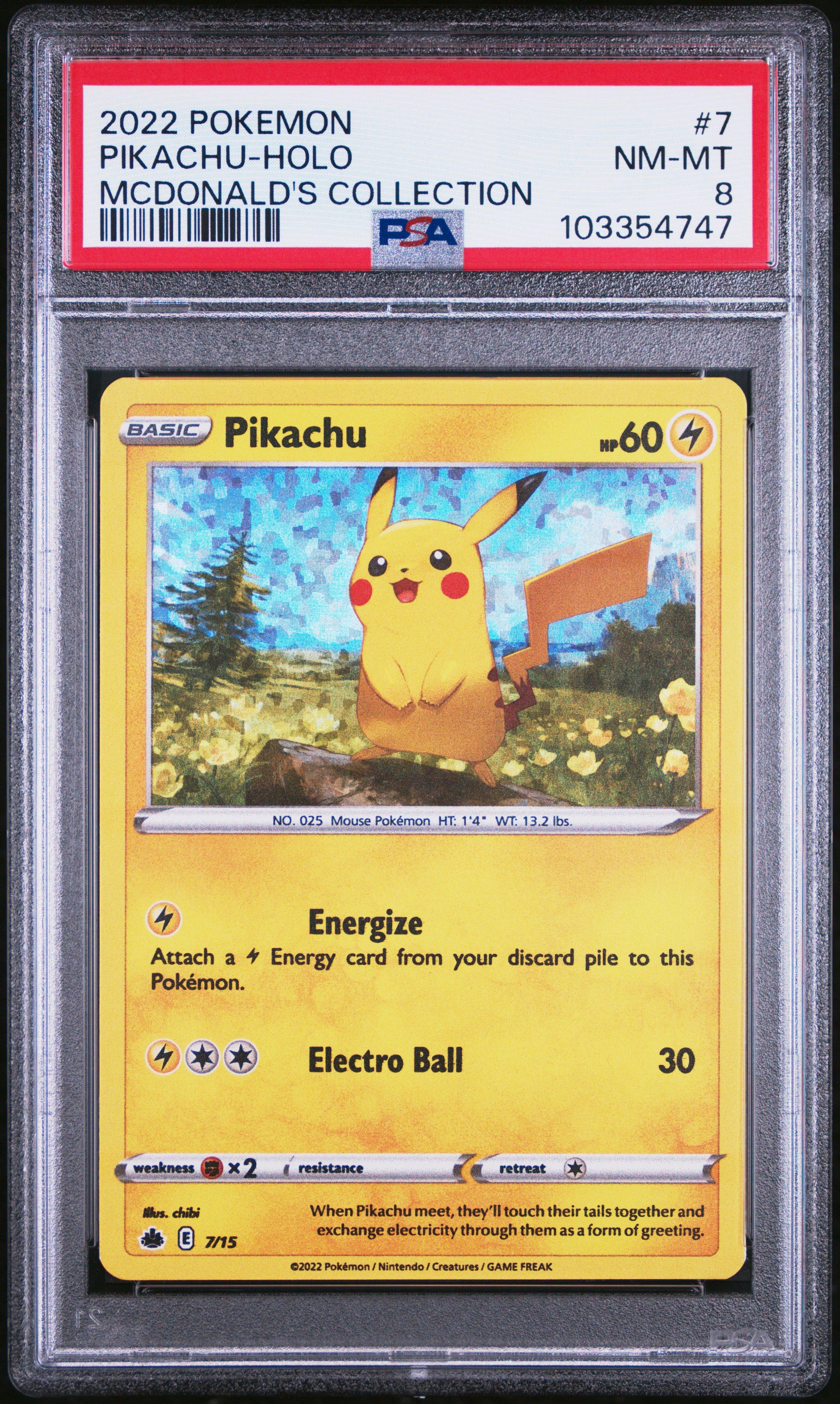 2022 Pokemon Mcdonald's Collection 7 Pikachu-holo PSA