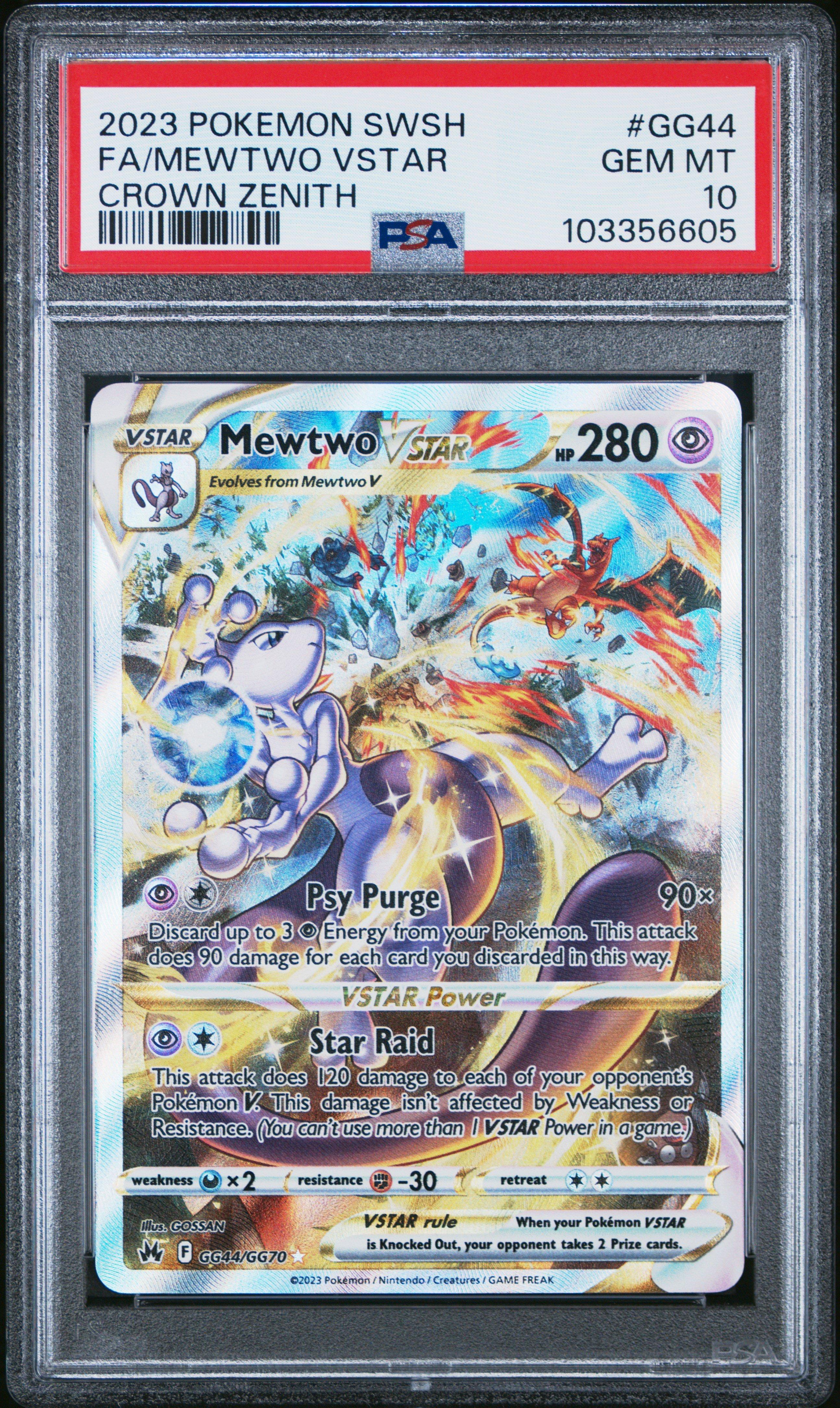 2023 Pokemon Sword And Shield Crown Zenith Gg44 Full Art/mewtwo Vstar PSA