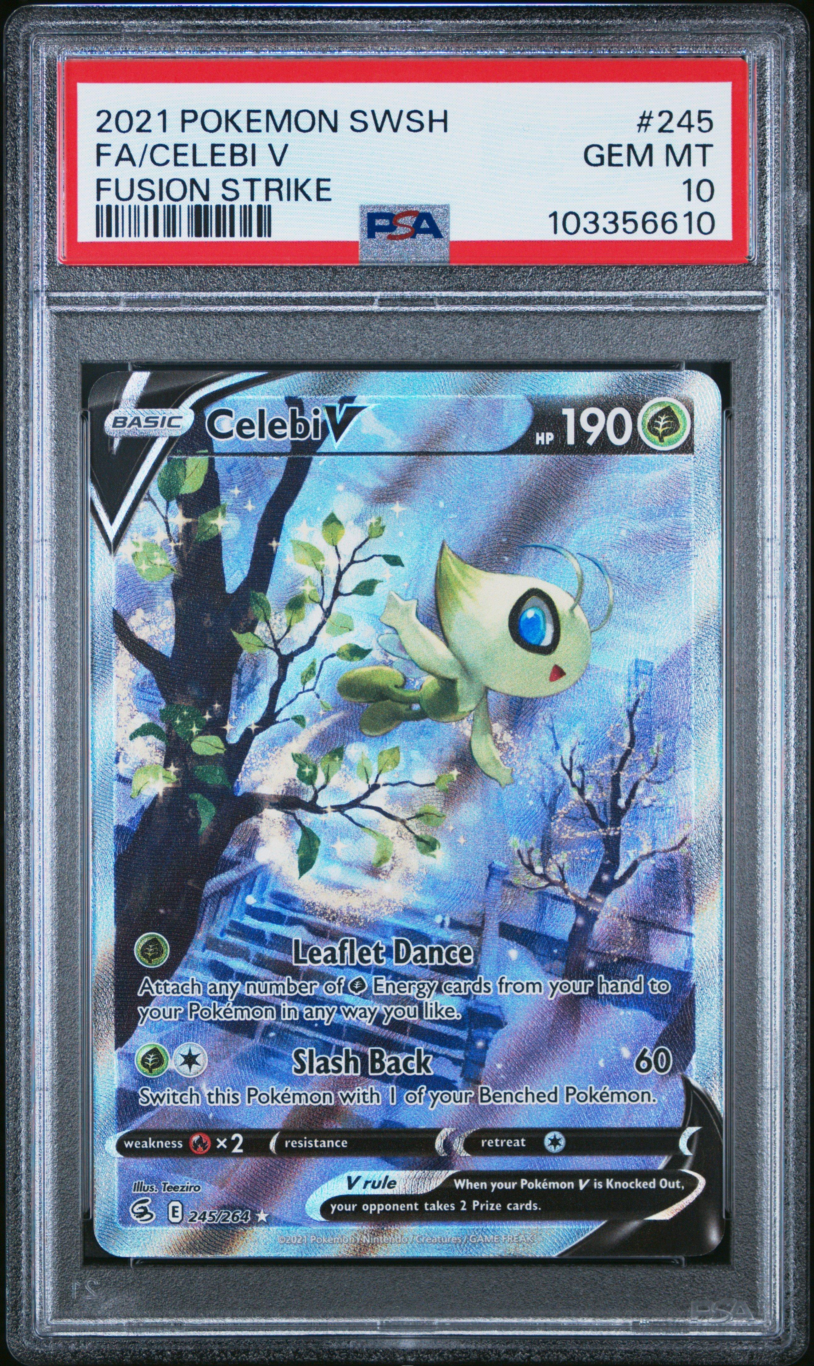 2021 Pokemon Sword & Shield Fusion Strike 245 Full Art/celebi V