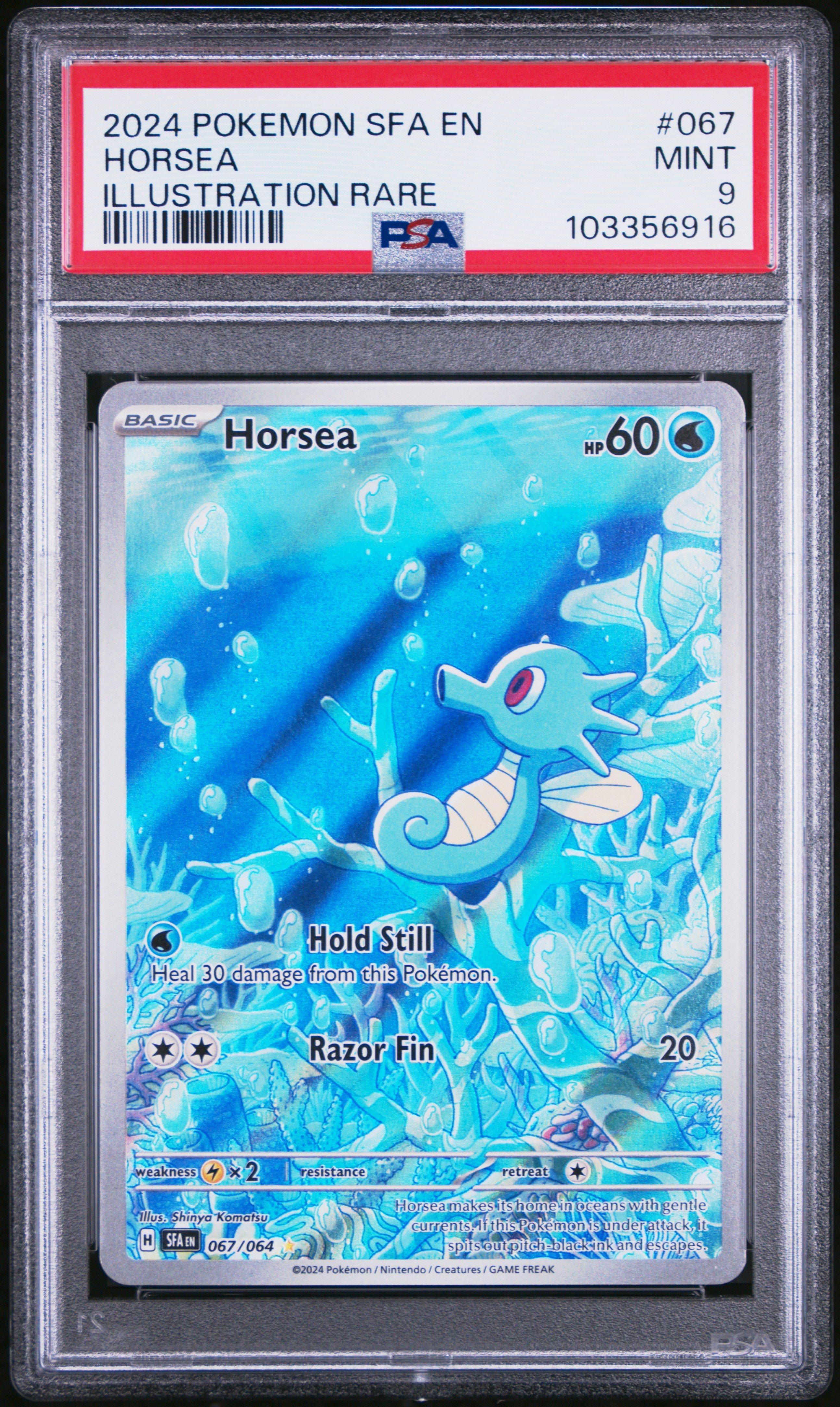 2024 Pokemon Sfa En-shrouded Fable 067 Horsea Illustration Rare PSA