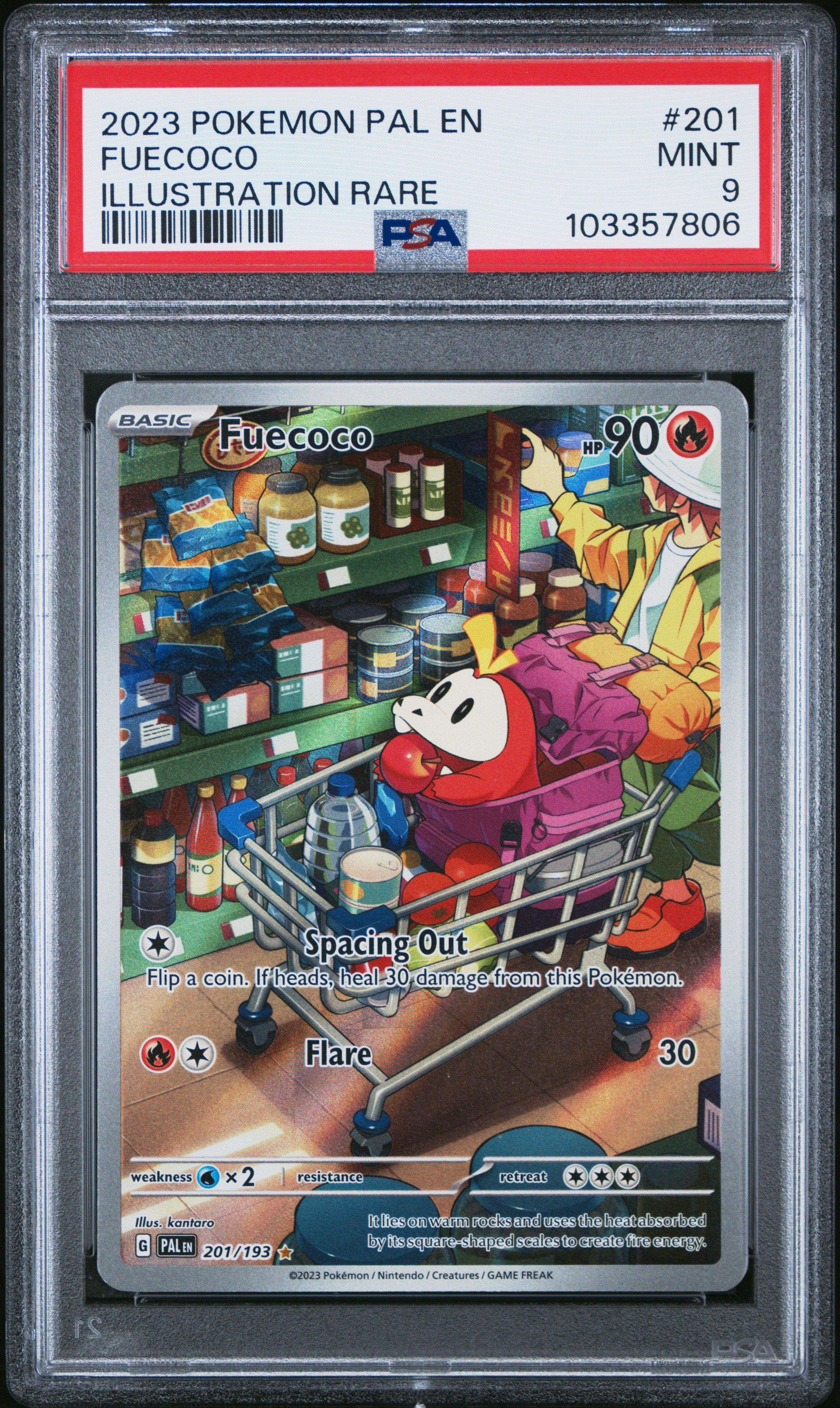 2023 Pokemon Pal En-paldea Evolved 201 Fuecoco Illustration Rare PSA