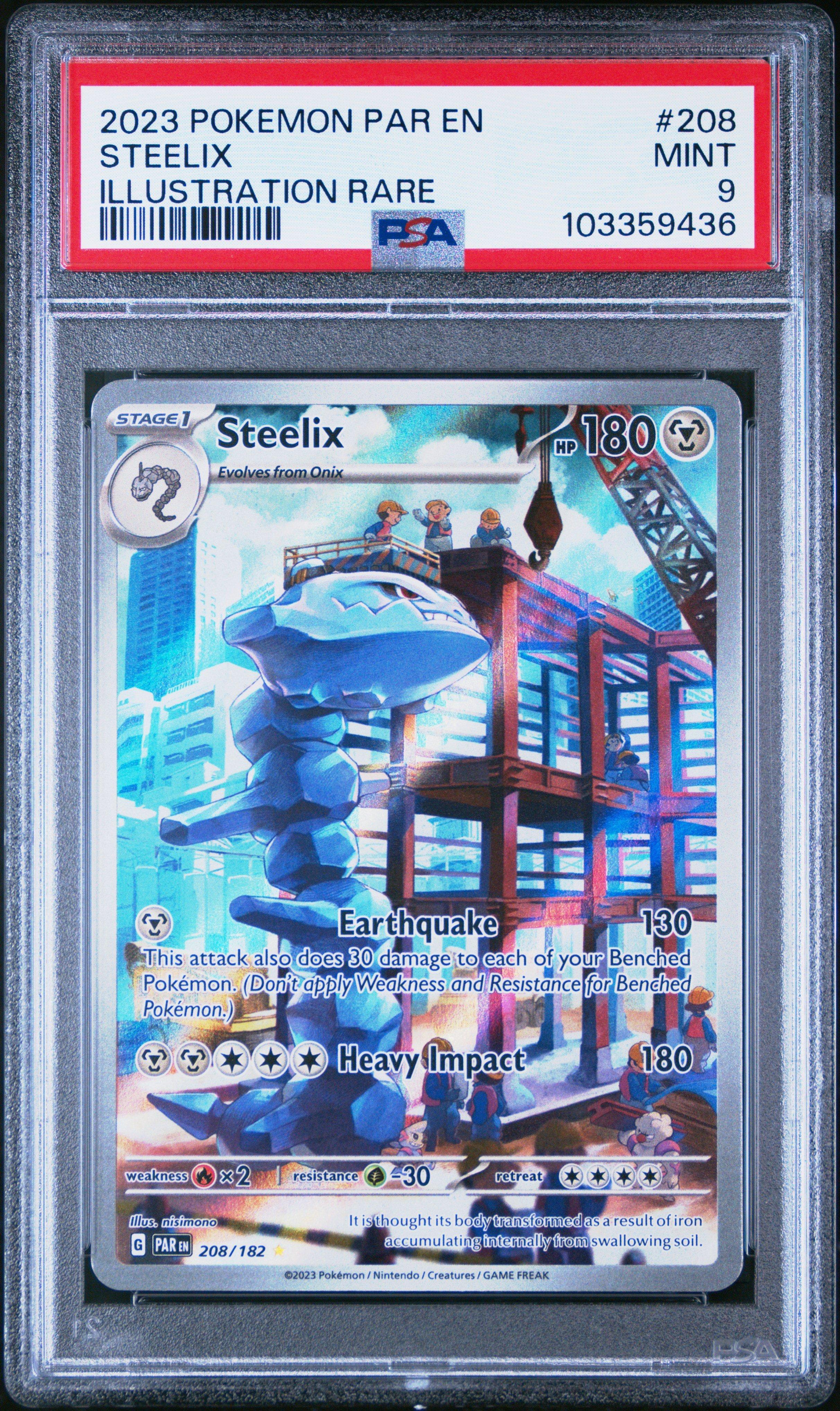 2023 Pokemon Par En-paradox Rift 208 Steelix Illustration Rare PSA
